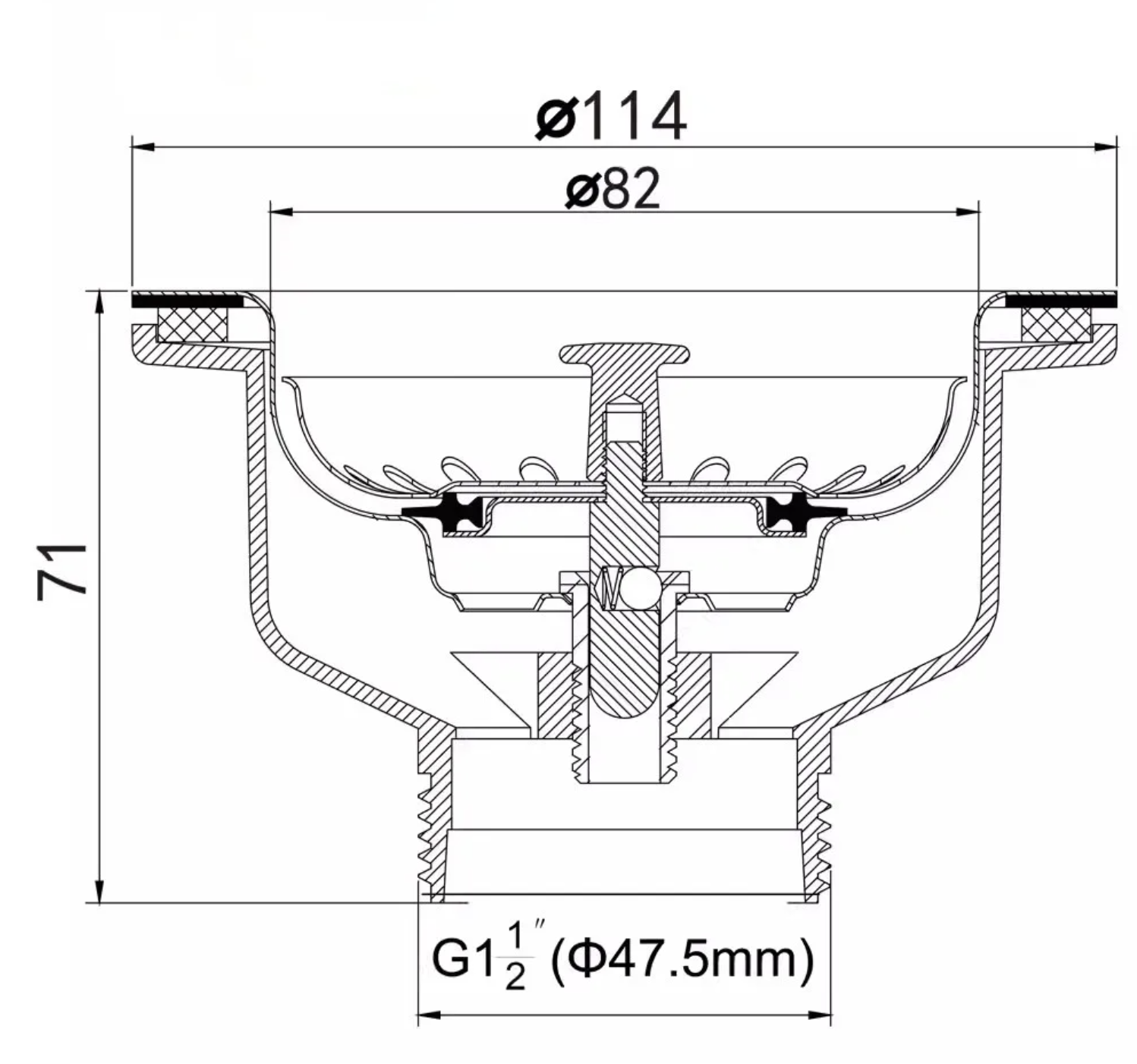 Korb-Ablassschraube aus gebürstetem Gold