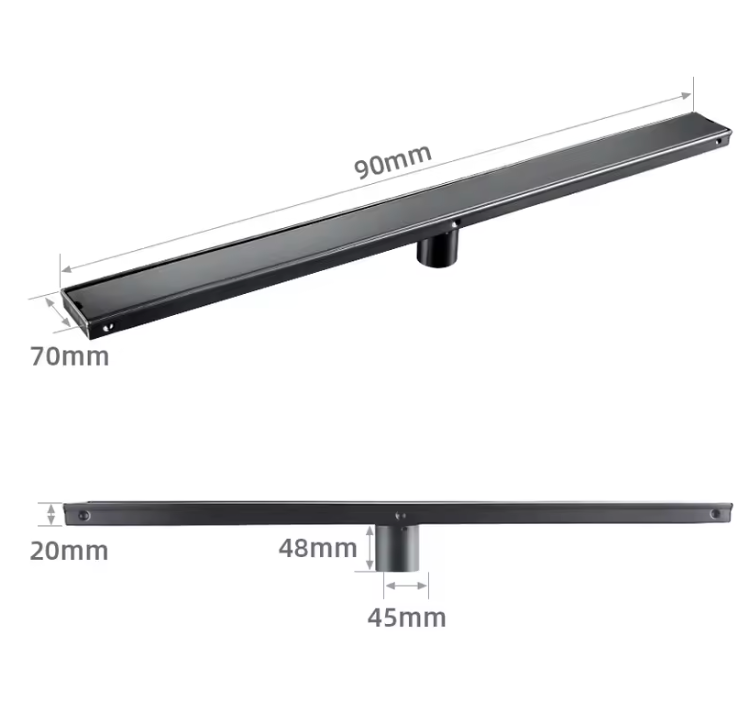 Caniveau De Douche Encastré GunMetal