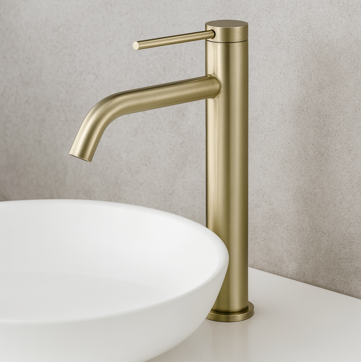 Badezimmer-Mischbatterie aus gebürstetem Gold