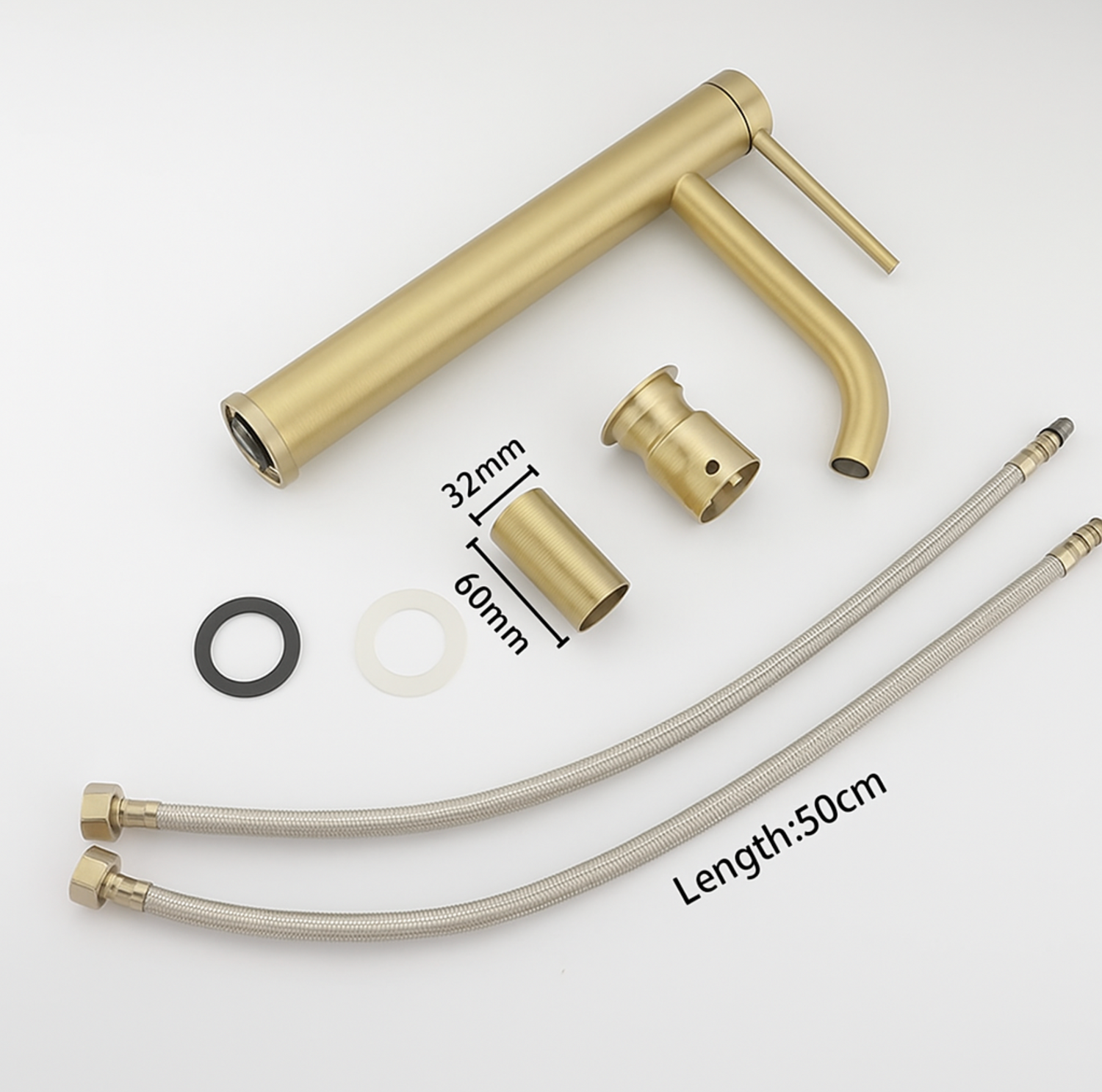 Badezimmer-Mischbatterie aus gebürstetem Gold