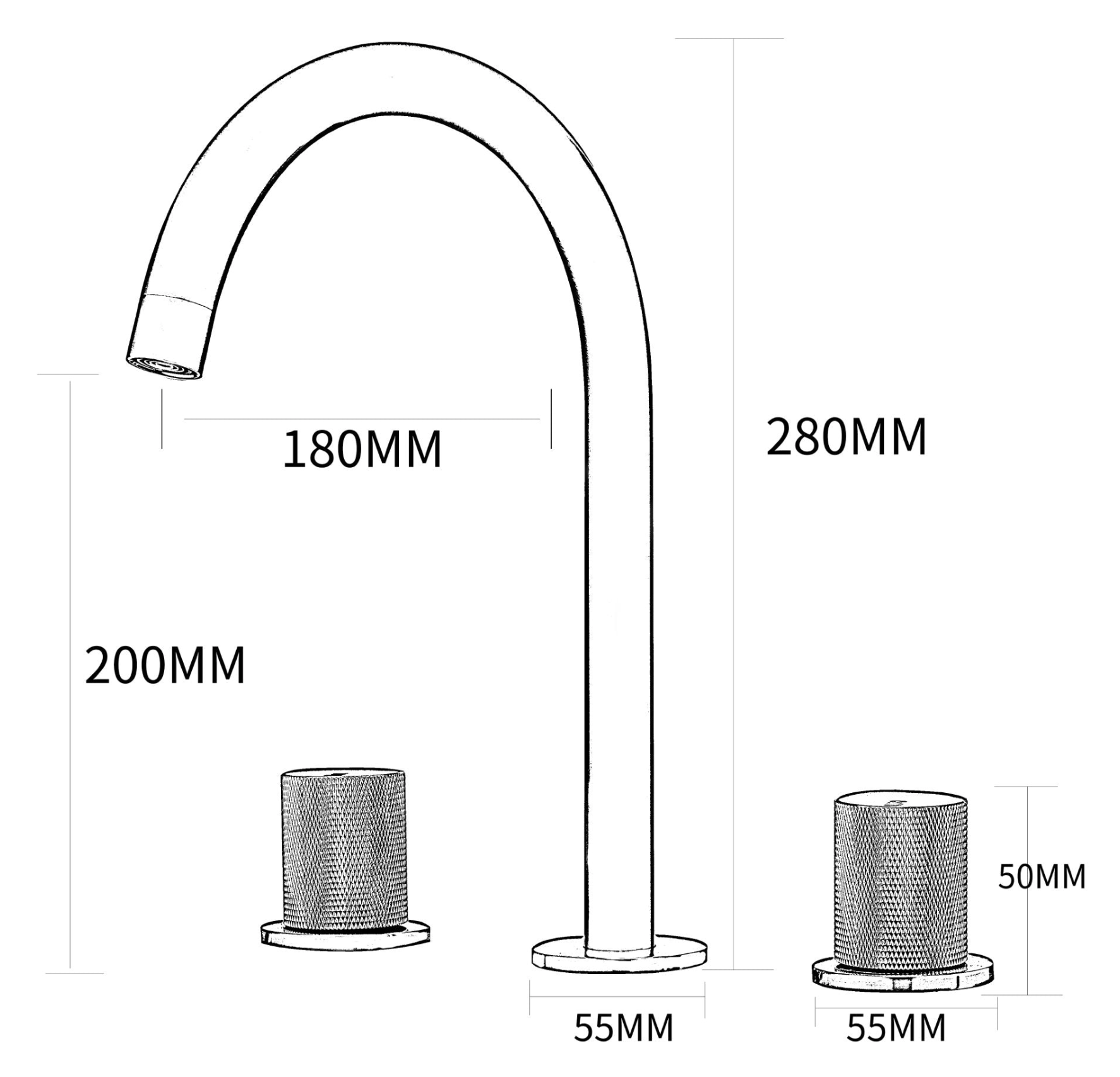 Gebürsteter grauer Badezimmerhahn