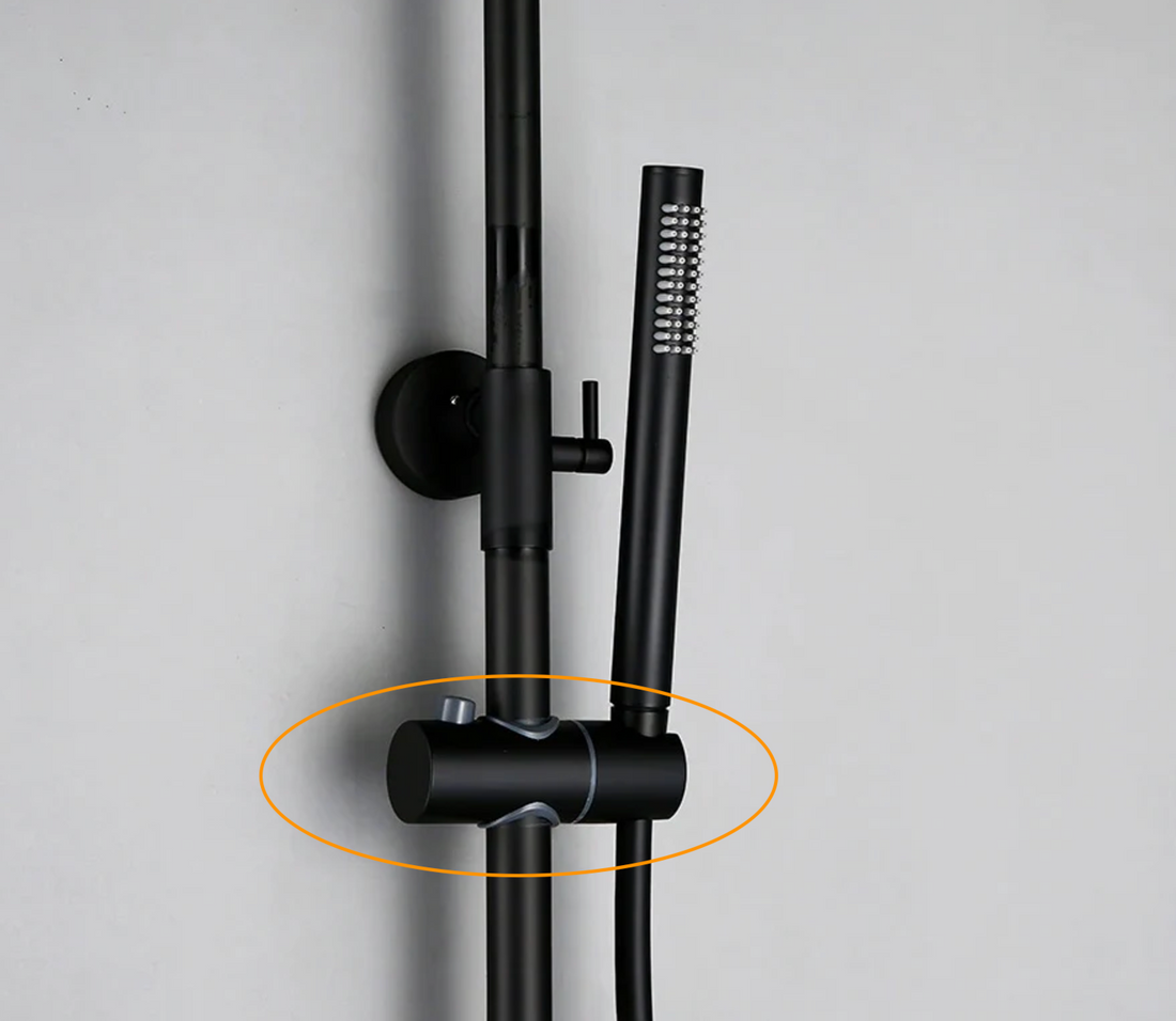 Mattschwarzer Duschhalter