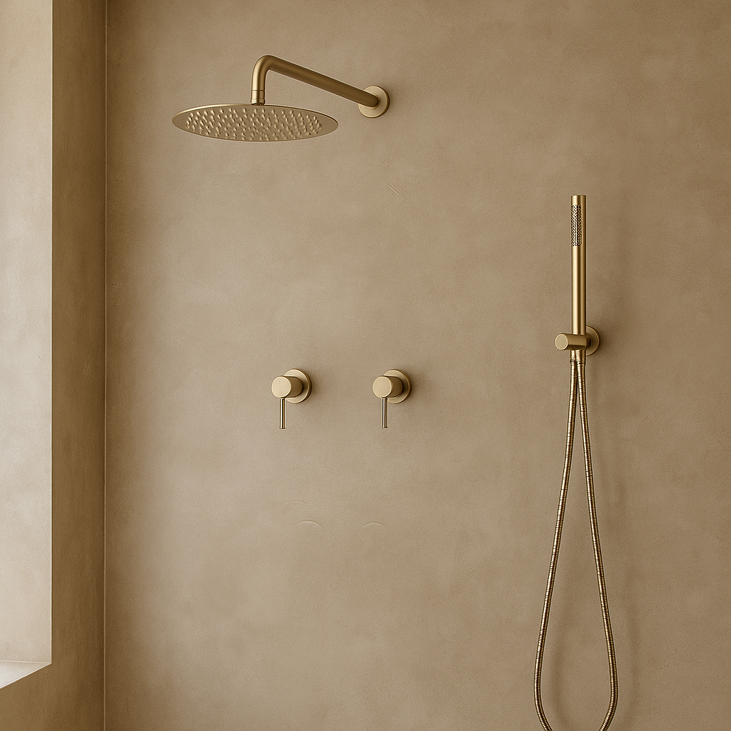 Colonne de Douche Encastrée Dorée