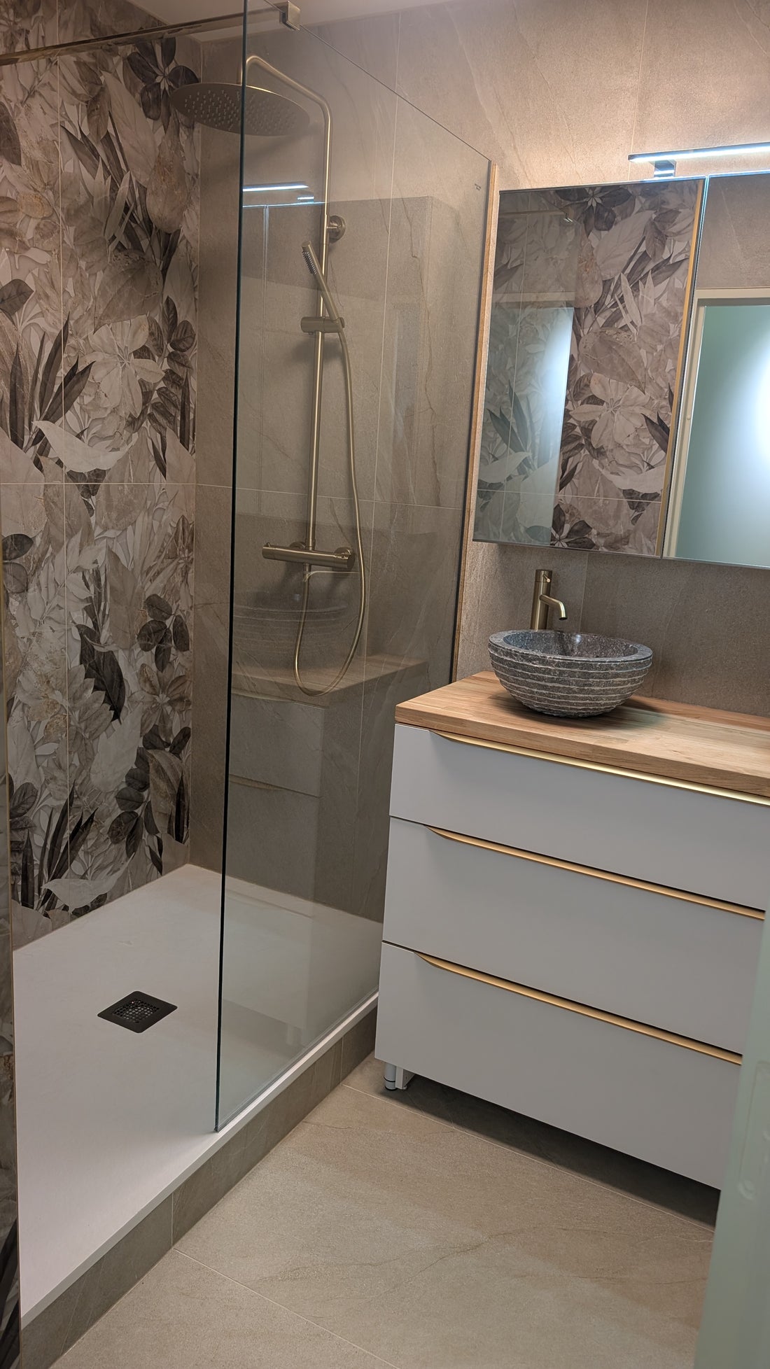 Colonne de Douche Or Brossé