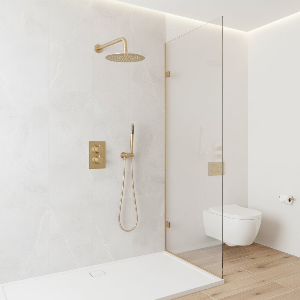 Colonne Douche Dorée Encastrée
