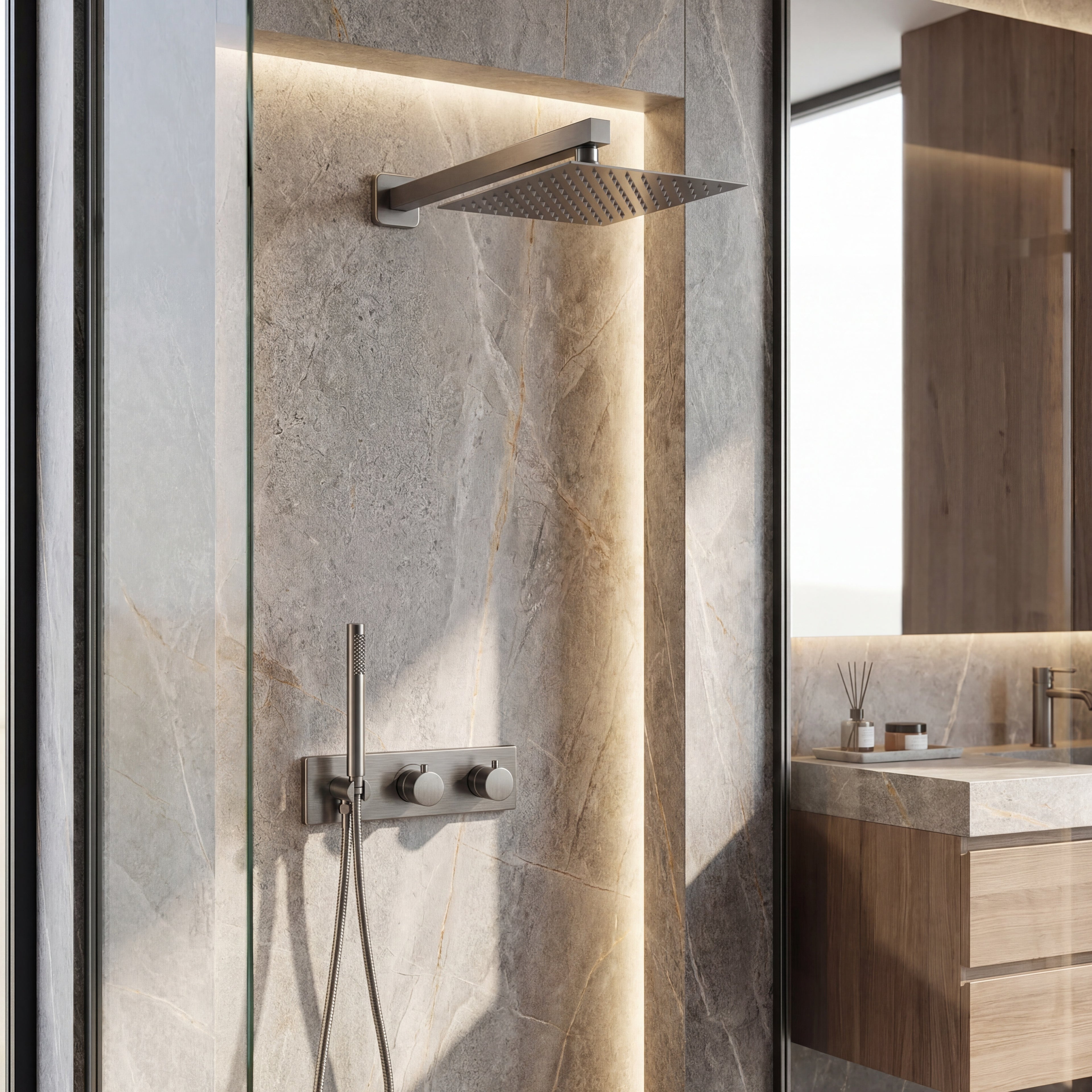 Kit de Douche Encastré Gunmetal