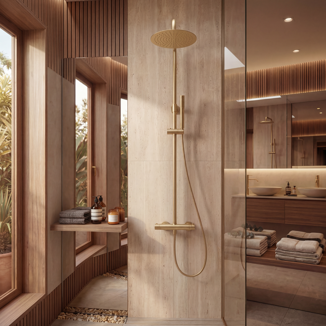 Douche Thermostatqiue Doré
