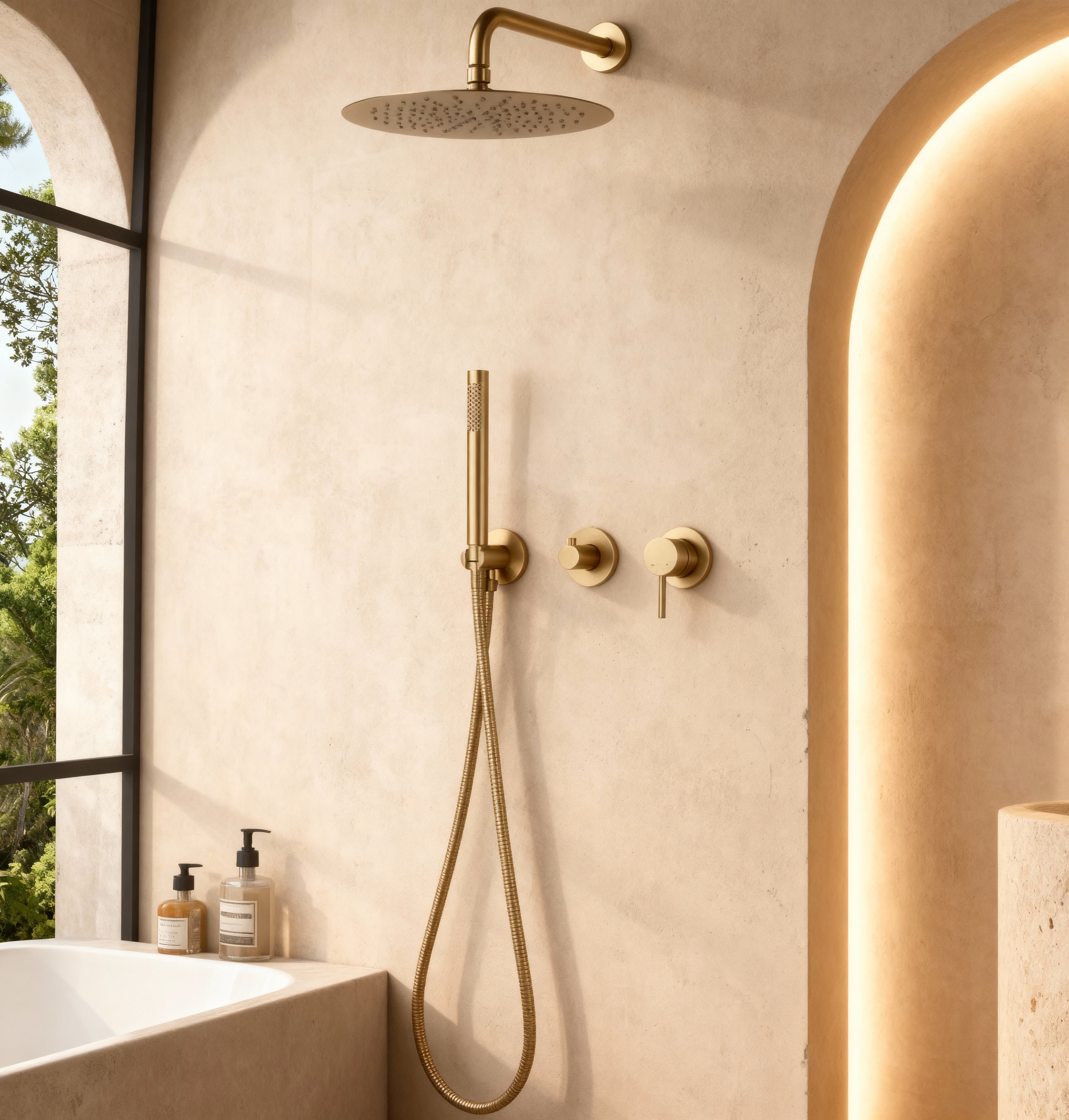 Colonne Douche Dorée Encastréee