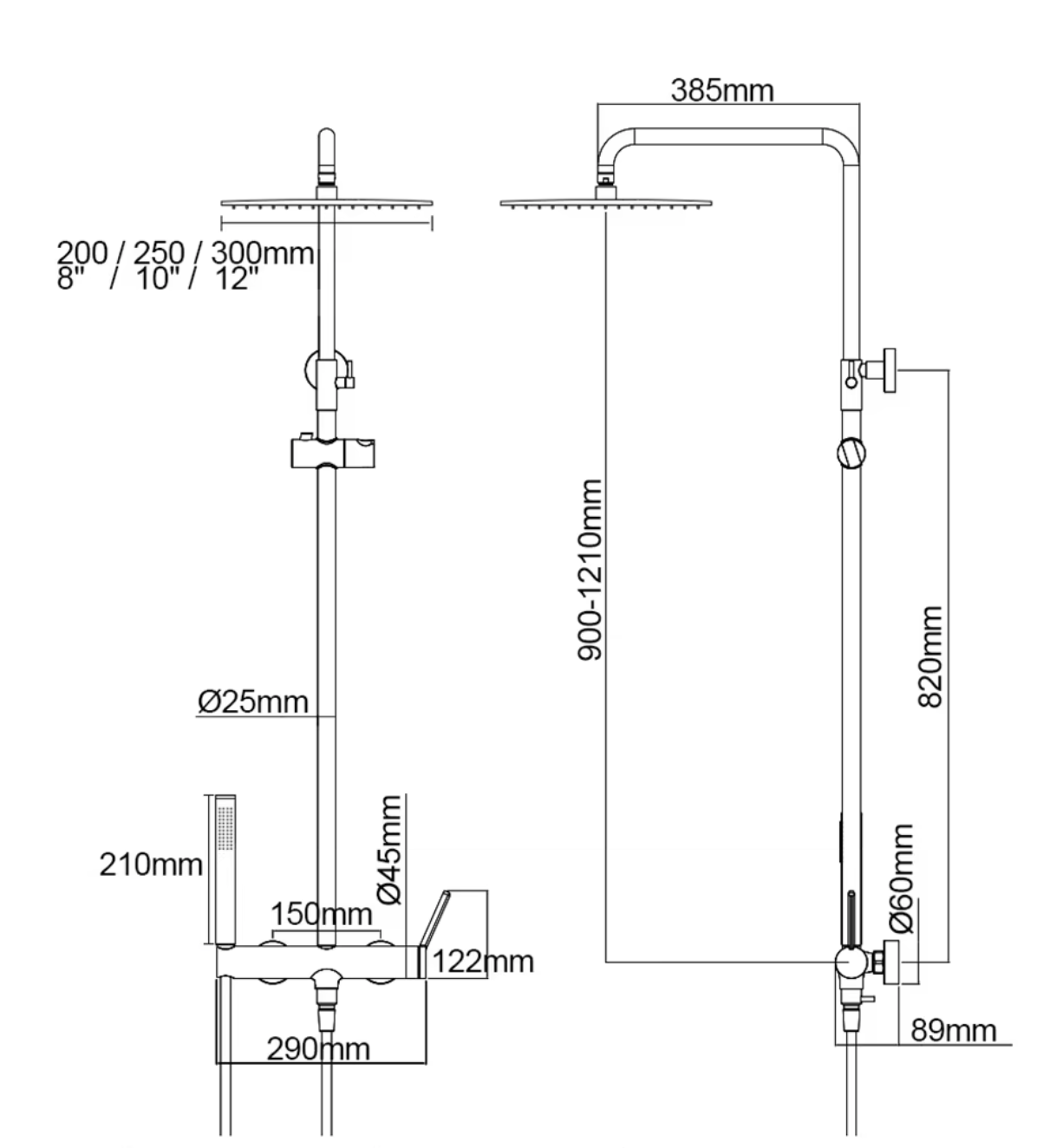 Colonne de douche mécanique or brossé