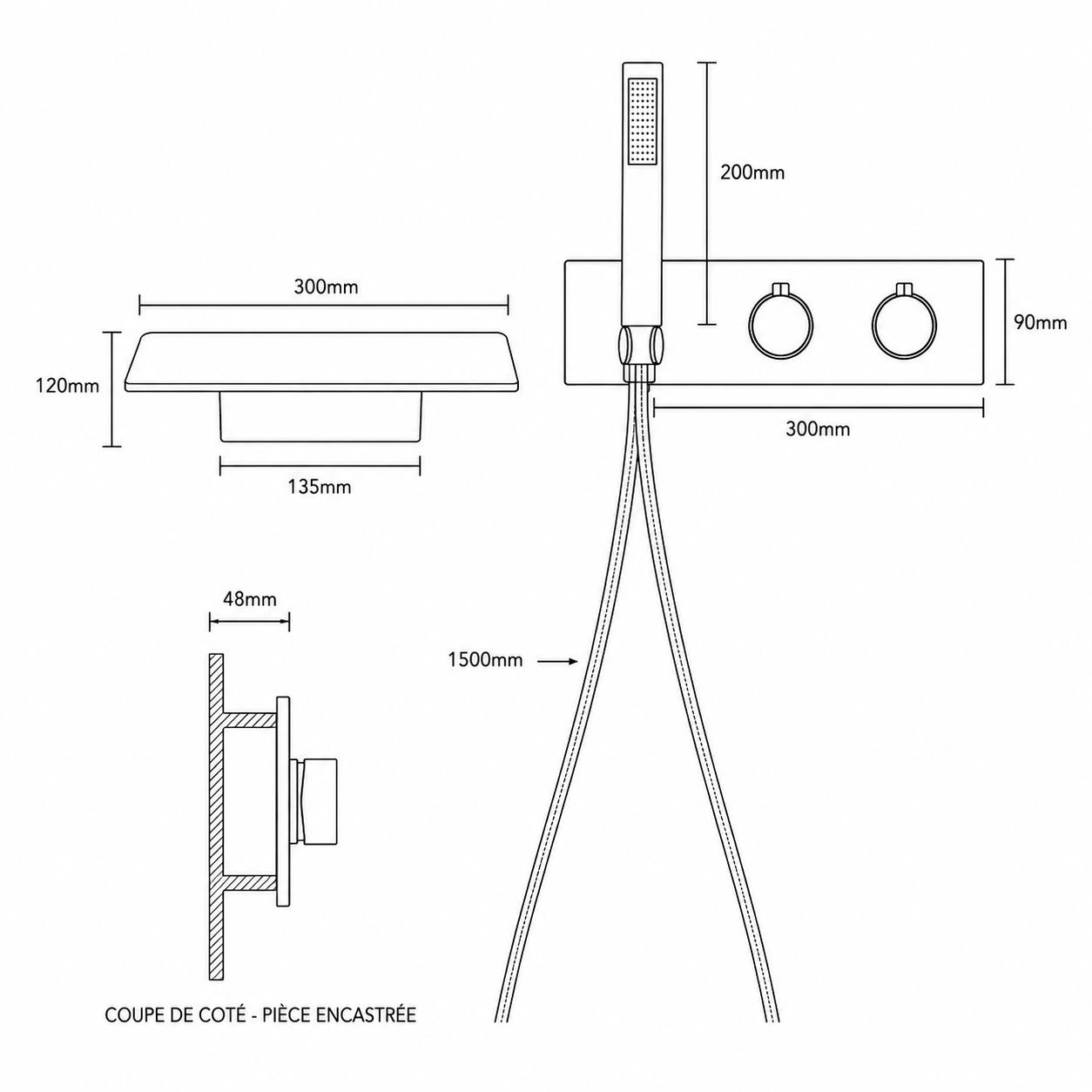 Colonne bain douche thermostatique