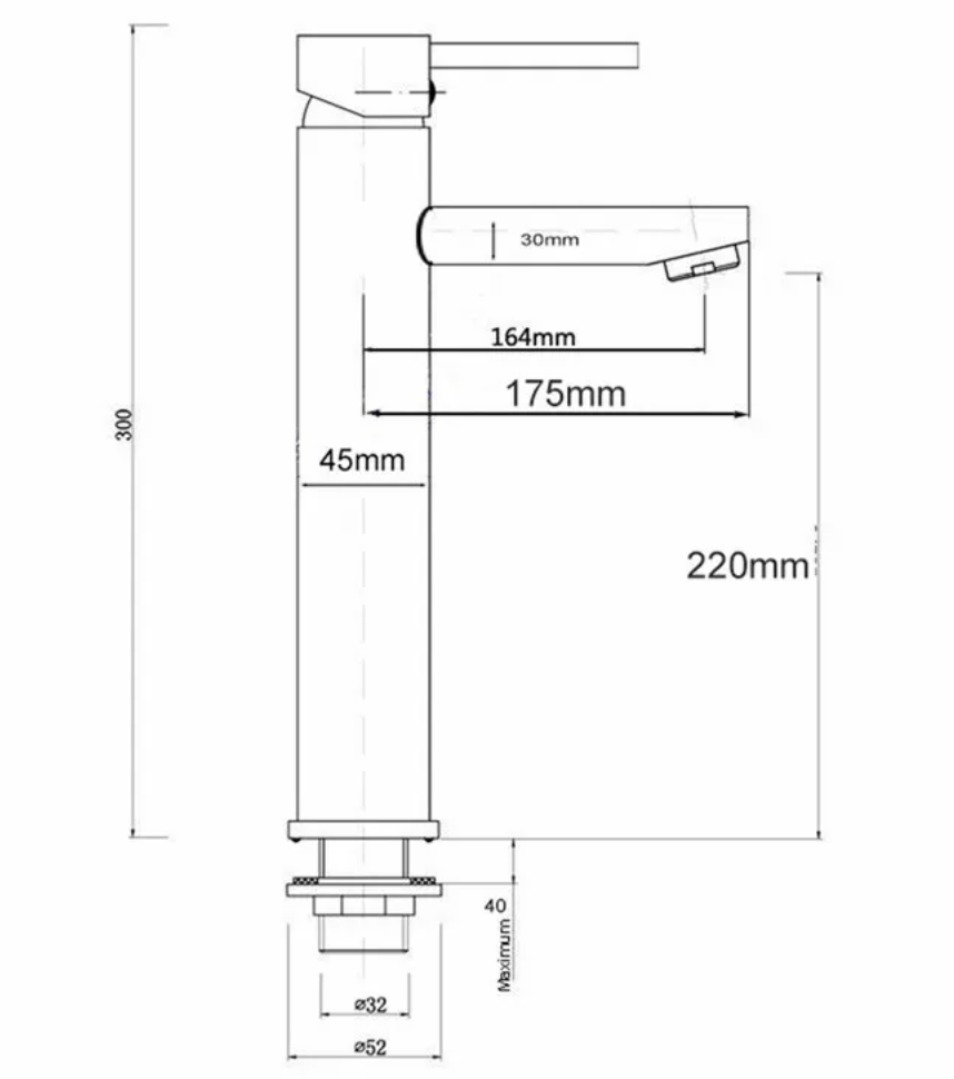 Mitigeur de salle de bain or brossé XL