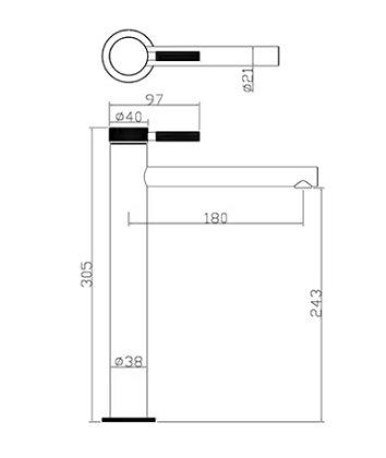 Dimensions Robinet XL