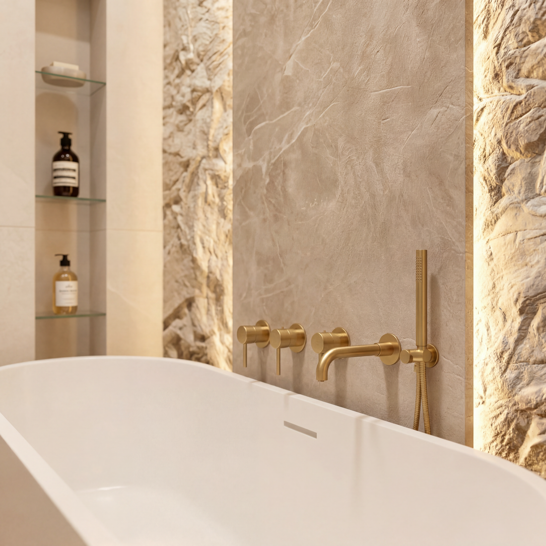 Kit Bain Douche Doré Encastré