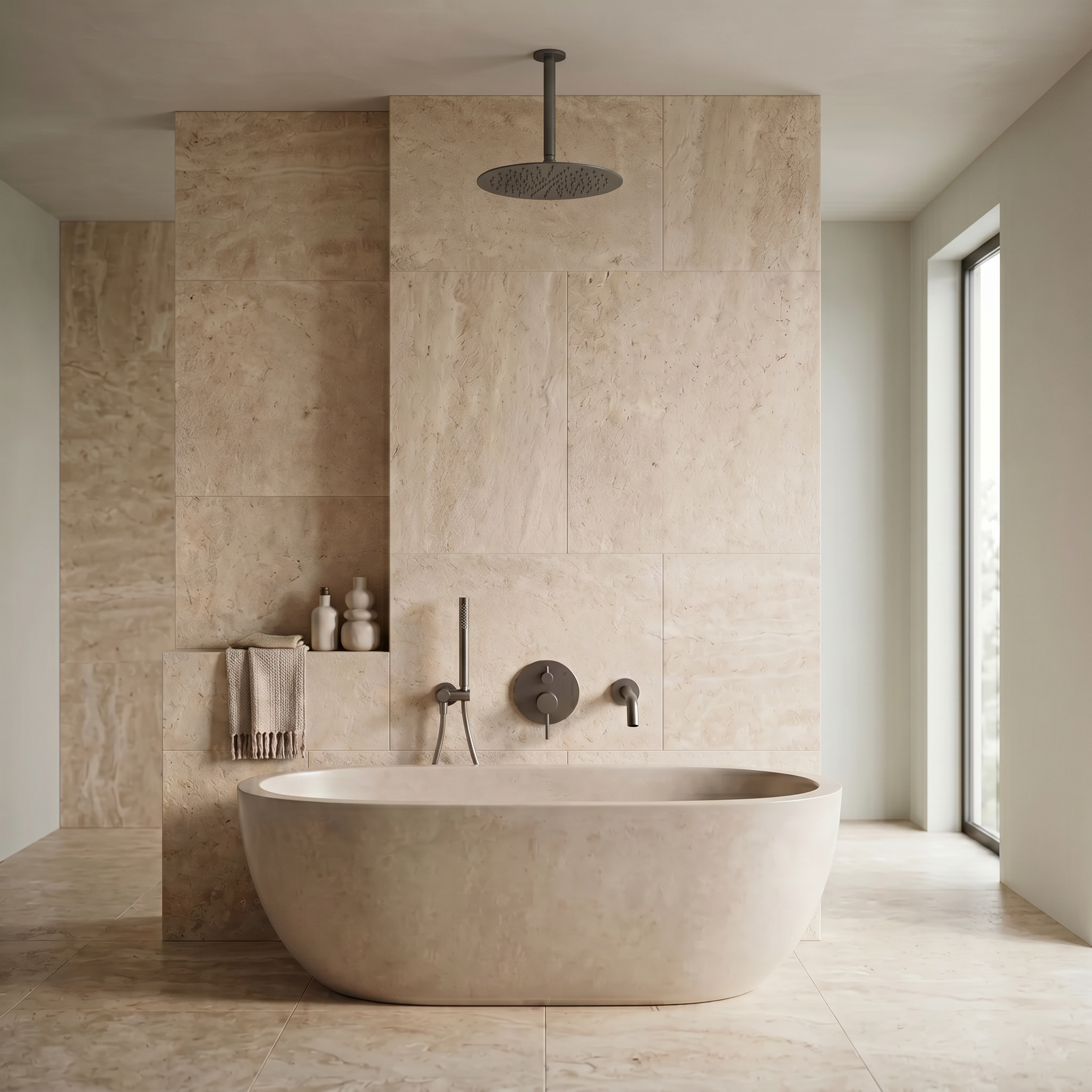 Colonne bain et douche murale Gun Metal