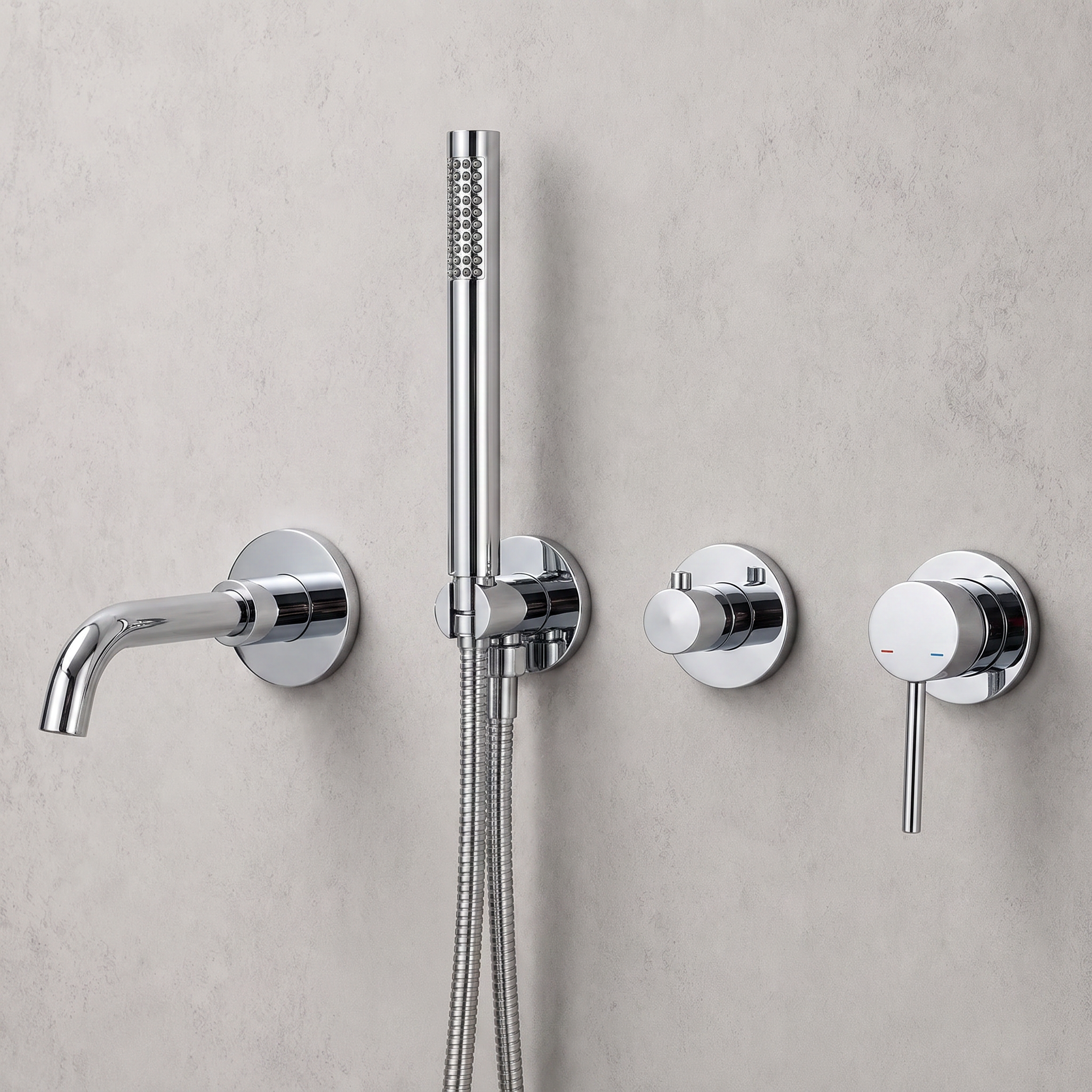 Mitigeur de baignoire encastré chrome