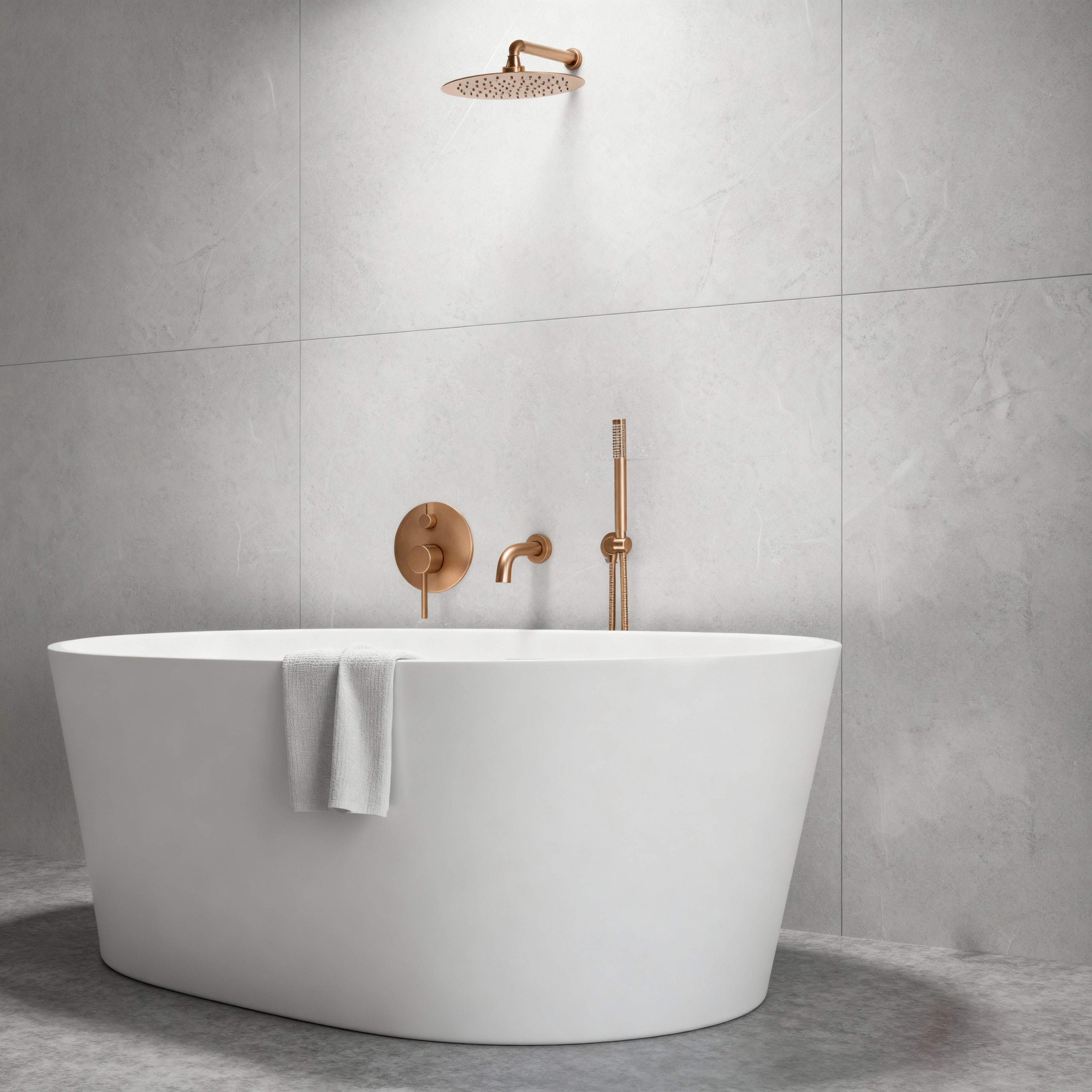 Kit Douche et Bain Or Rose Brossé