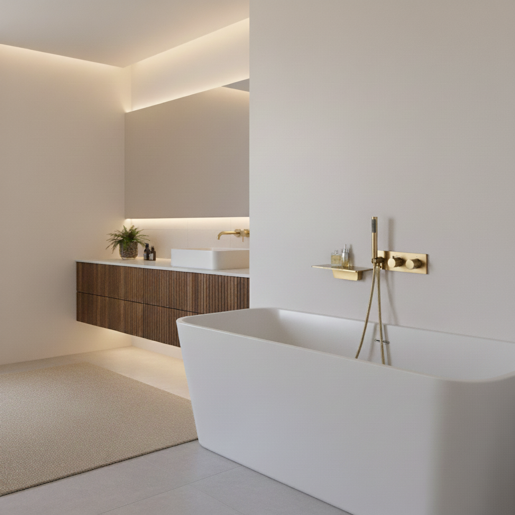 Mitigeur de Baignoire Doré Encastré