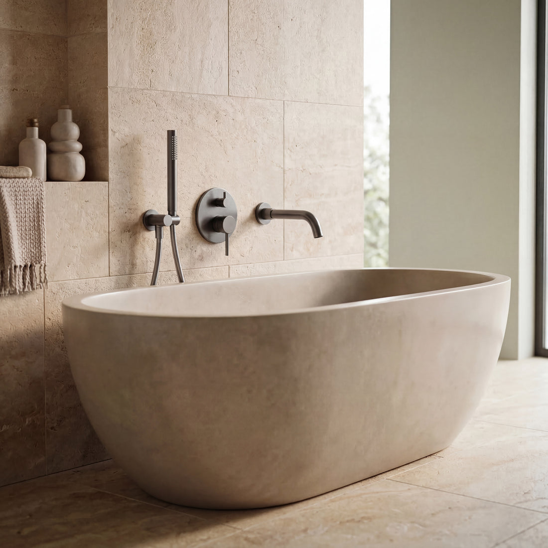 Mitigeur Baignoire Mural gris