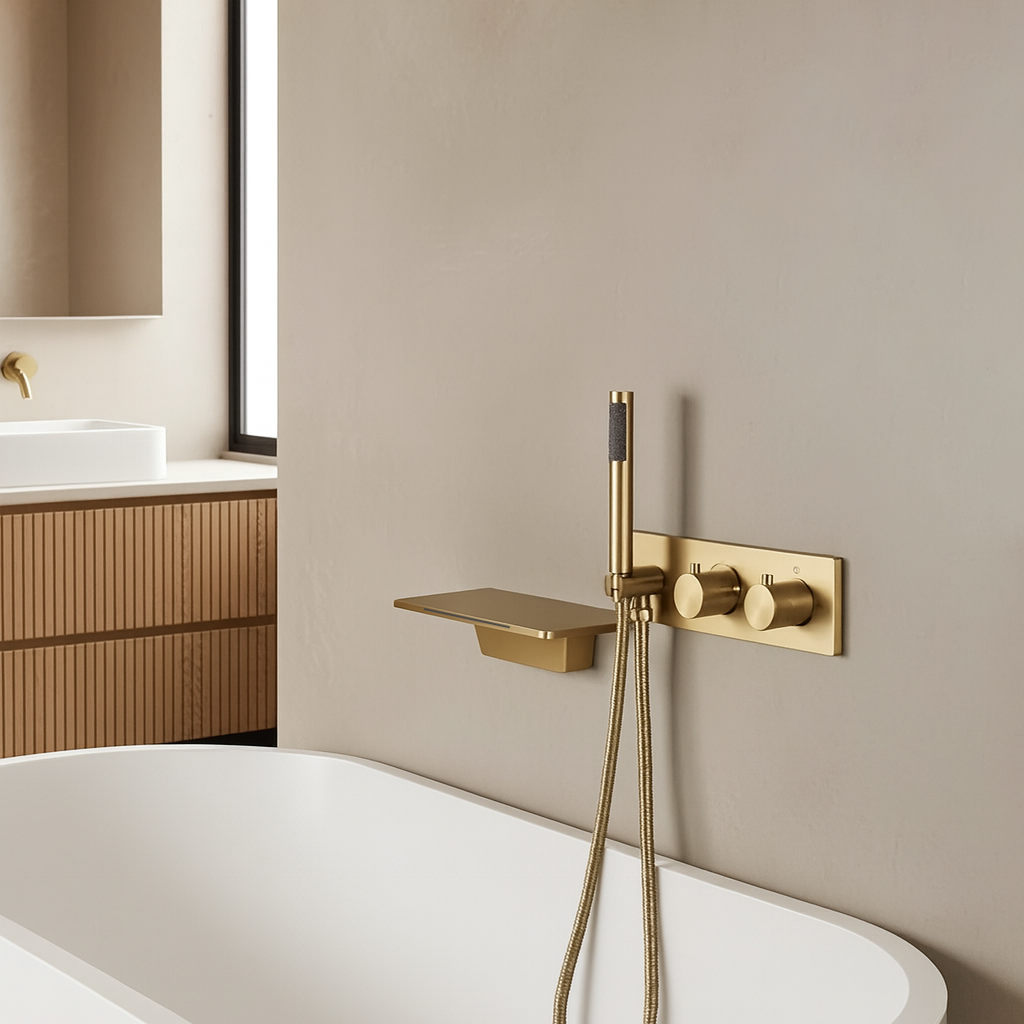 Mitigeur Baignoire Doré