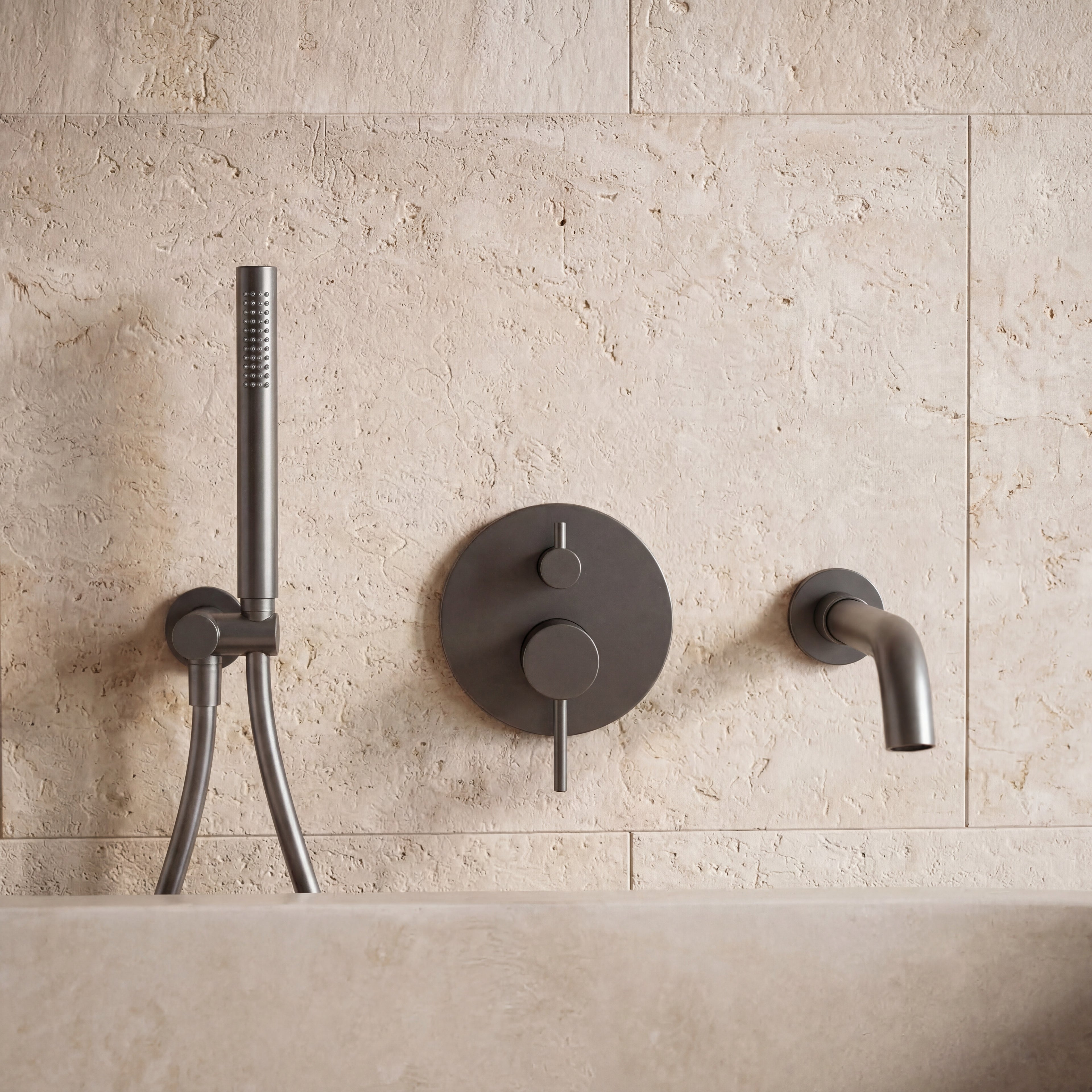 Mitigeur Baignoire Gris Brossé