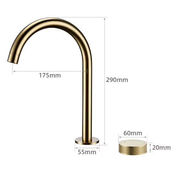 Robinet de salle de bain or brossé