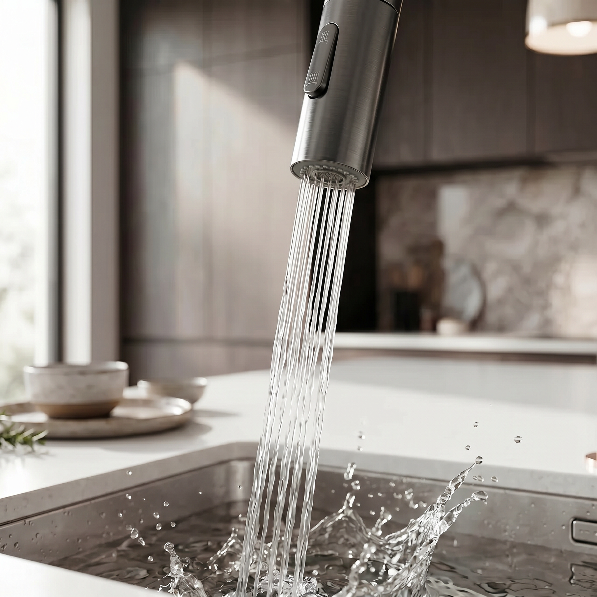 Mitigeur Cuisine GunMetal avec Douchette