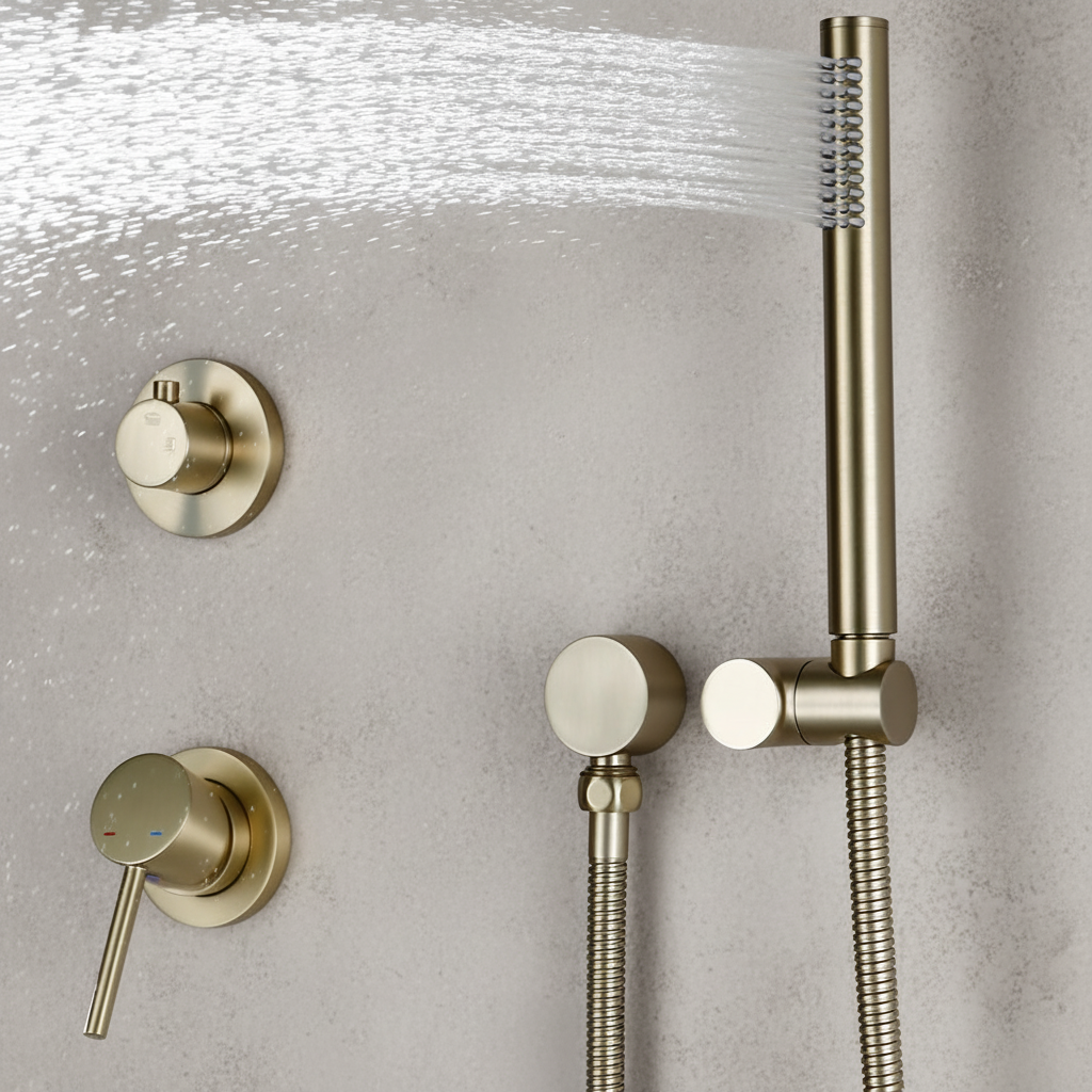 Mitigeur Douche Encastré Doré