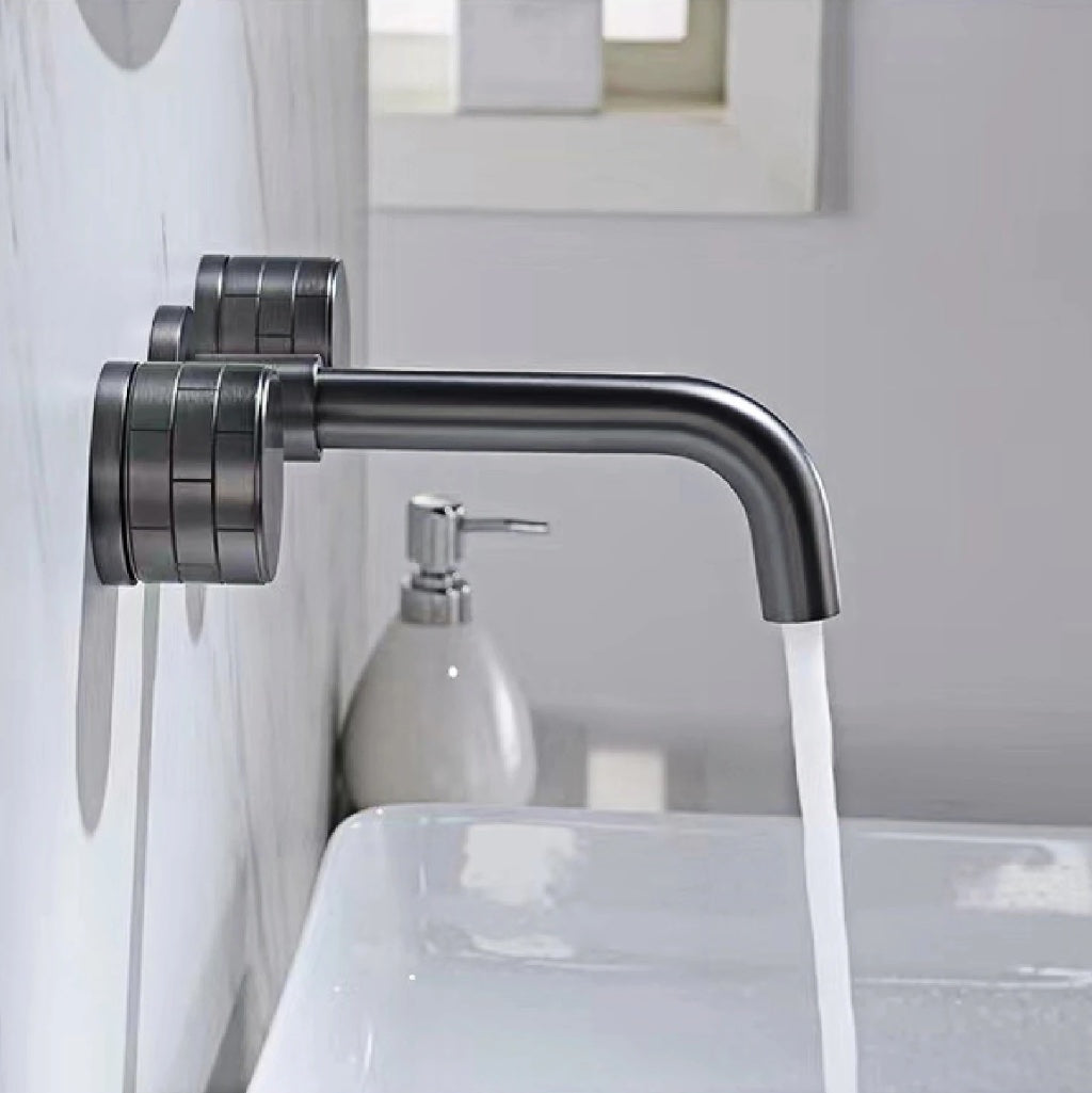 Mitigeur salle de bain encastré gris brossé