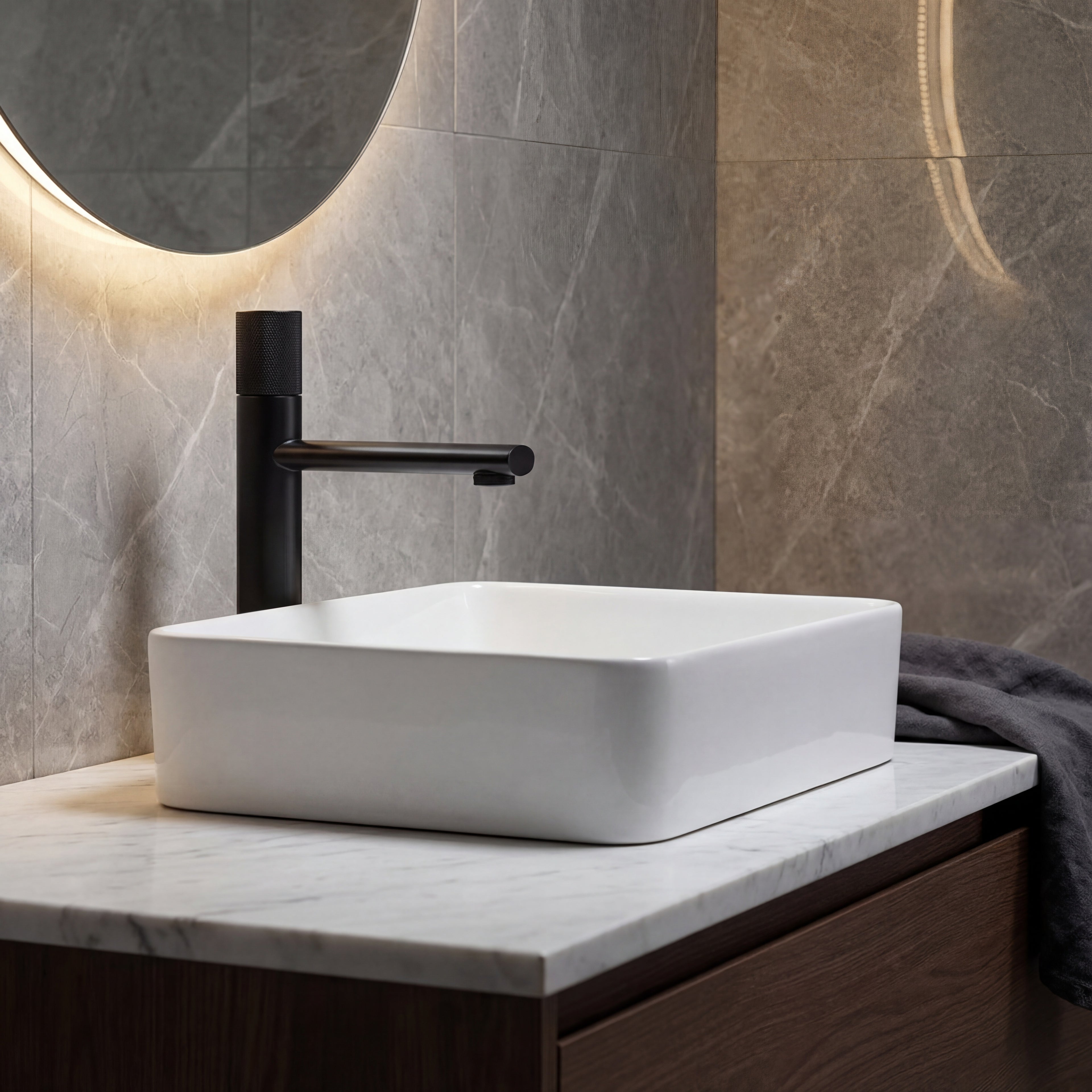 Mitigeur de salle de bain noir mat