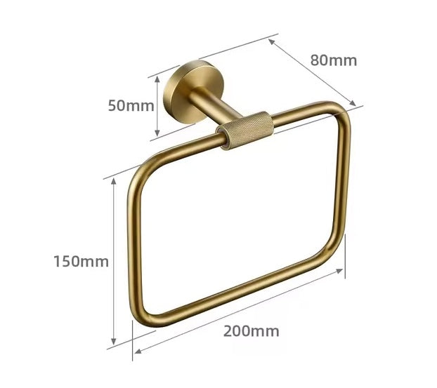 Serviettenhalter aus gebürstetem Gold mit Rippenmuster