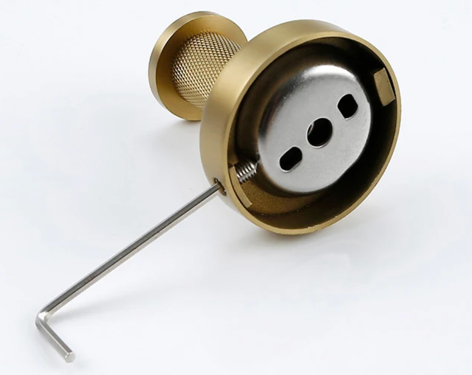 Serviettenhalter aus gebürstetem Gold mit Rippenmuster