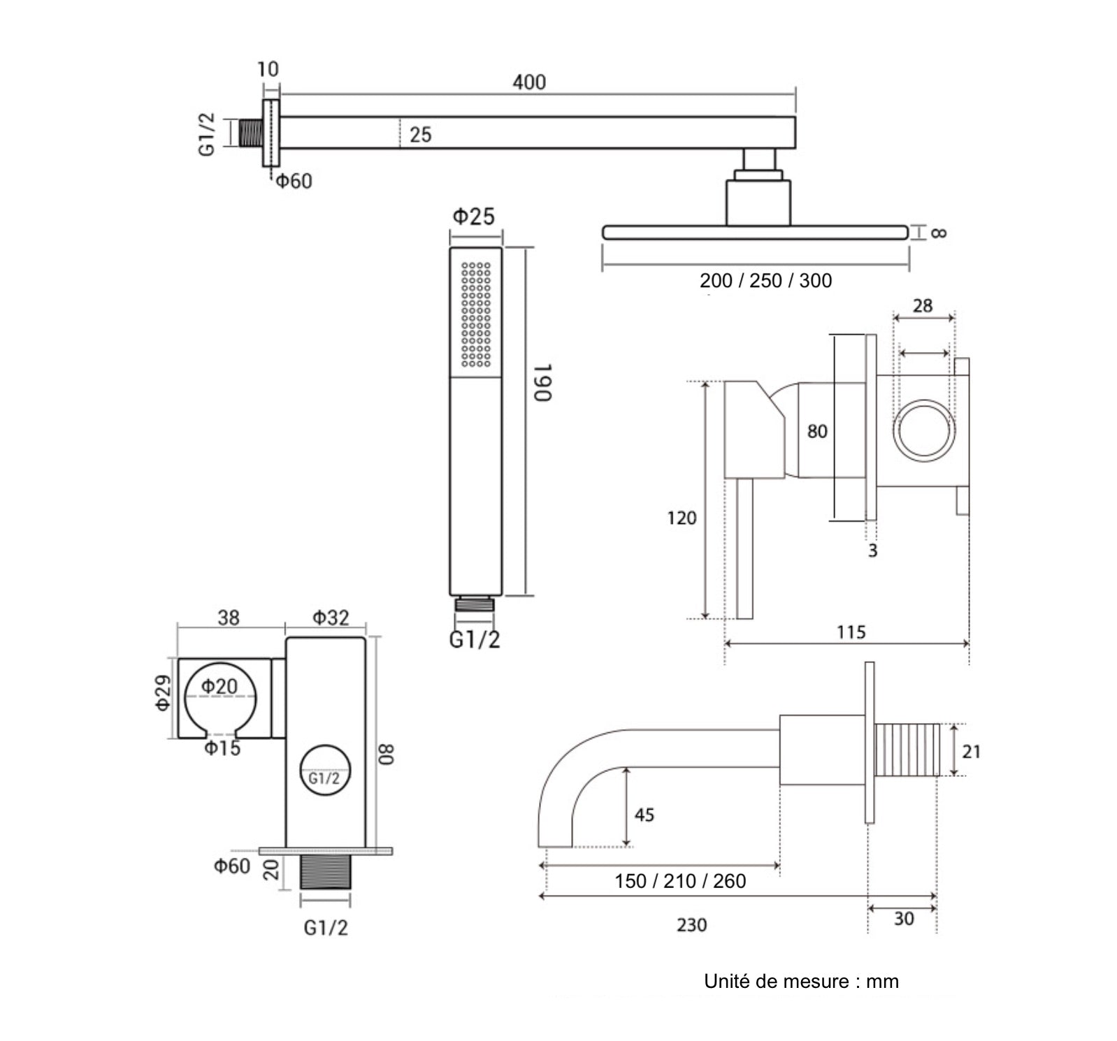 Badeset aus gebürstetem Gold