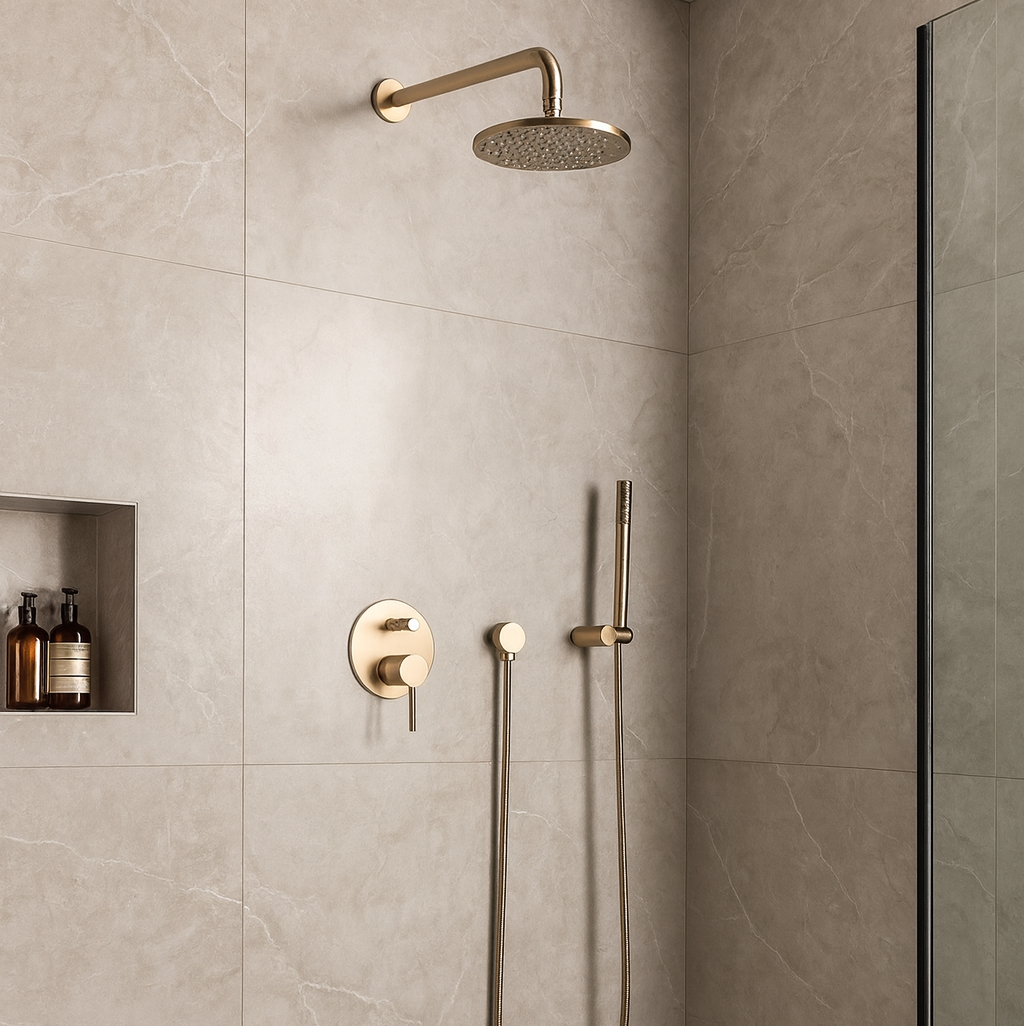 Ensemble de Douche Encastré Doré