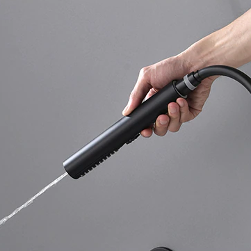 Ensemble de douche encastré noir mat
