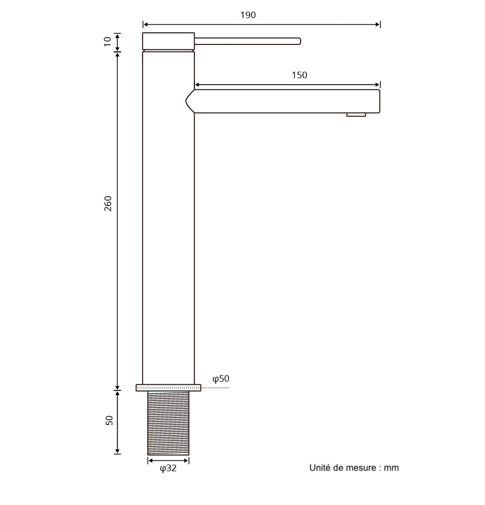 Mitigeur de salle de bain gris brossé