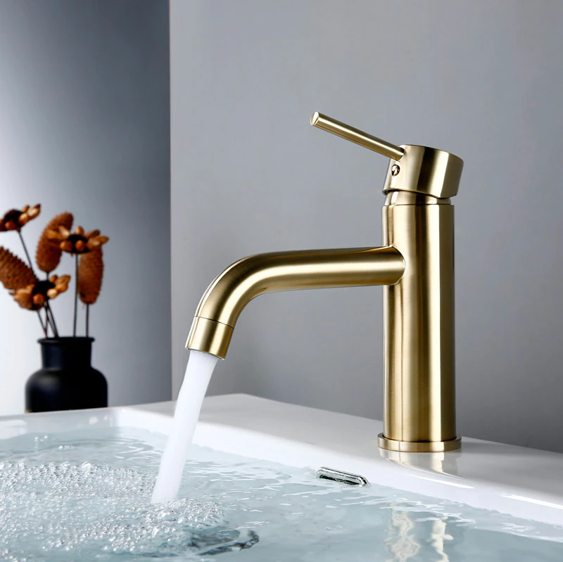 Mitigeur de bain or brossé