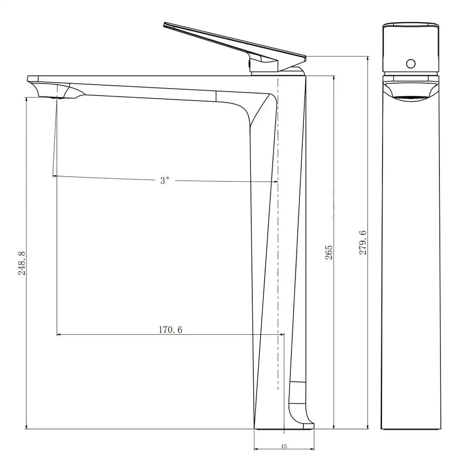 Mitigeur de salle de bain chromé