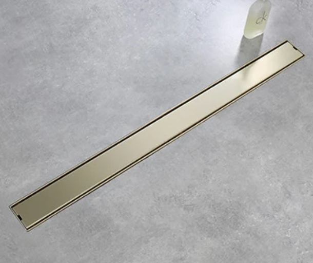 Caniveau de douche encastré or brossé – Agostini