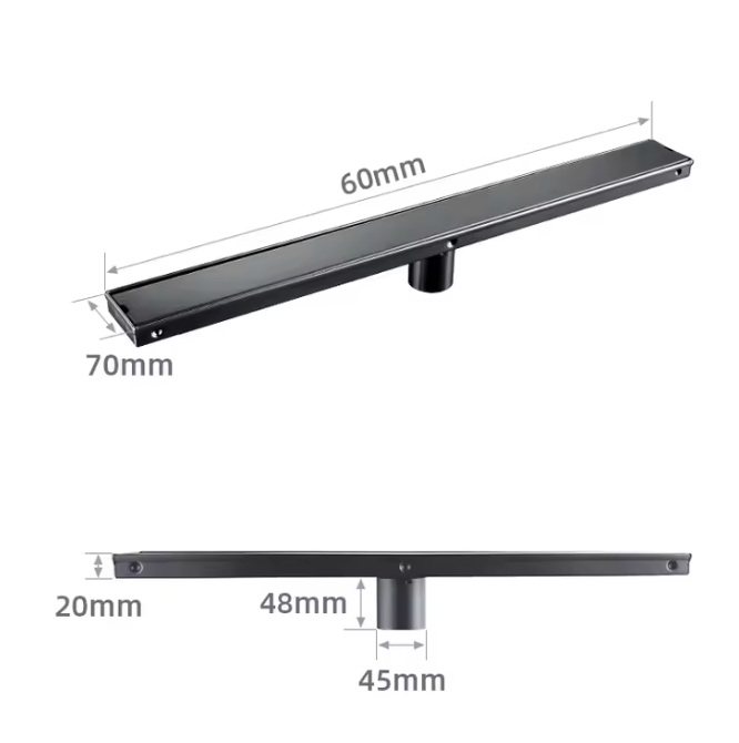 Caniveau De Douche Encastré Gris brossé