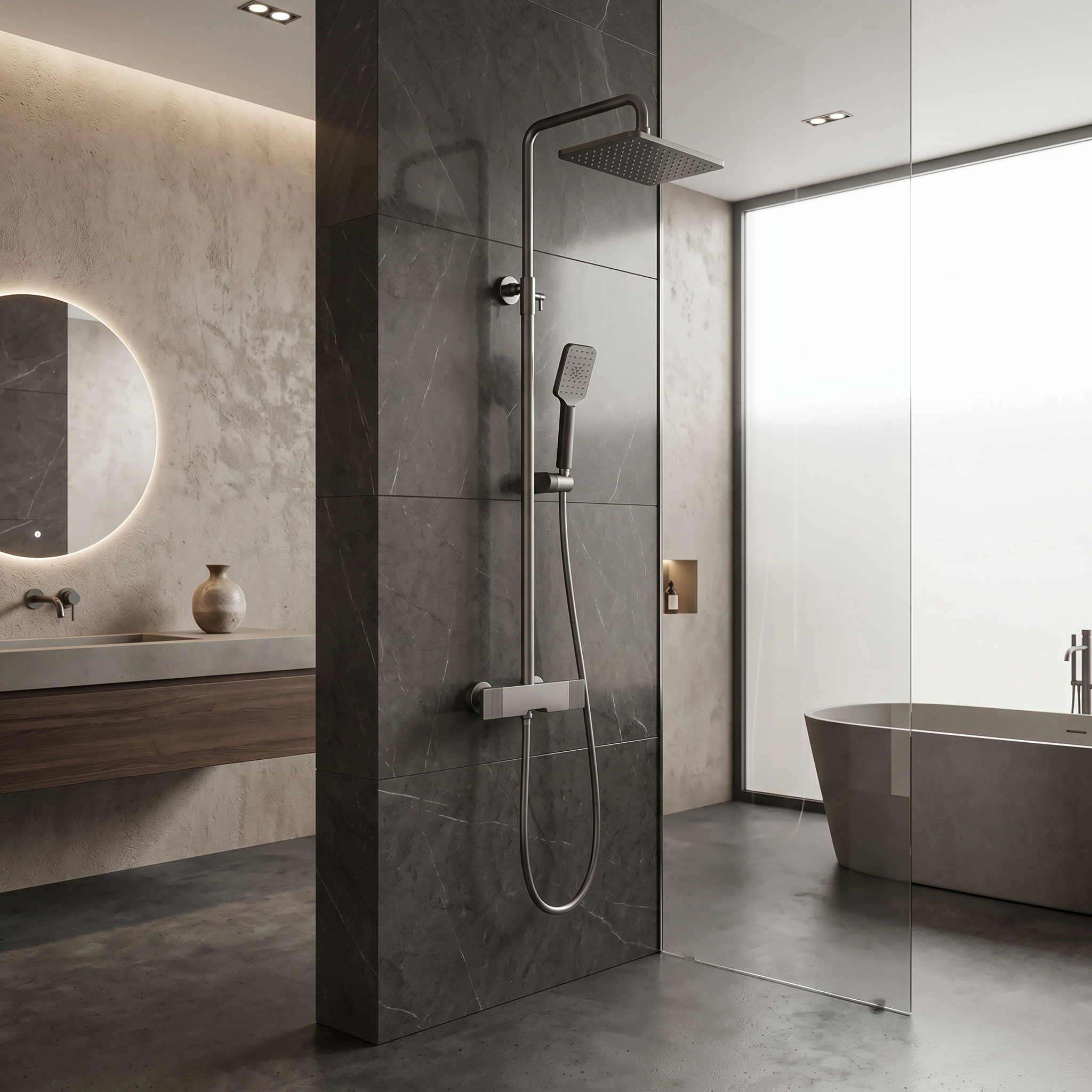Colonne de Douche et Baignoire GunMetal