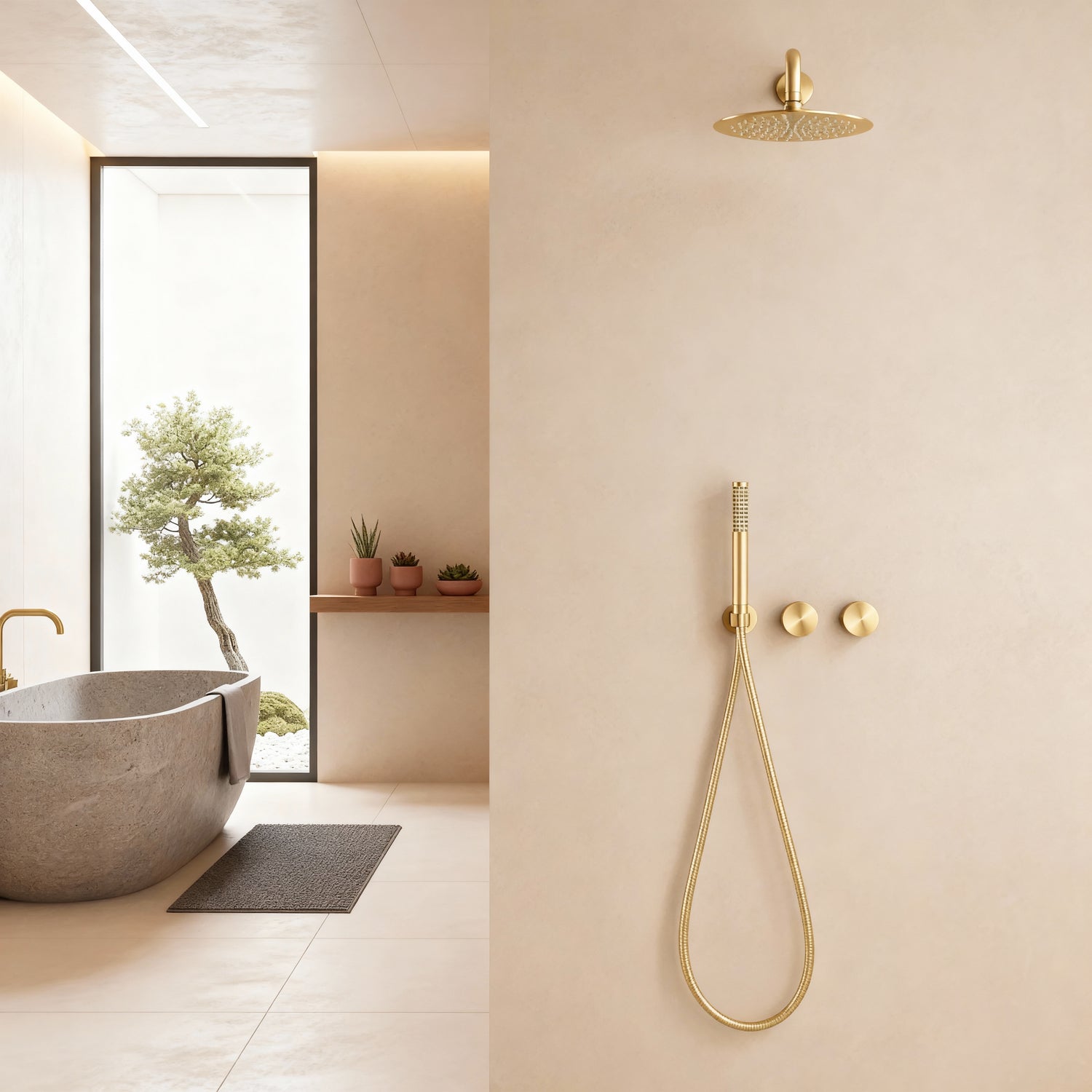 Colonne de Douche Dorée Mural