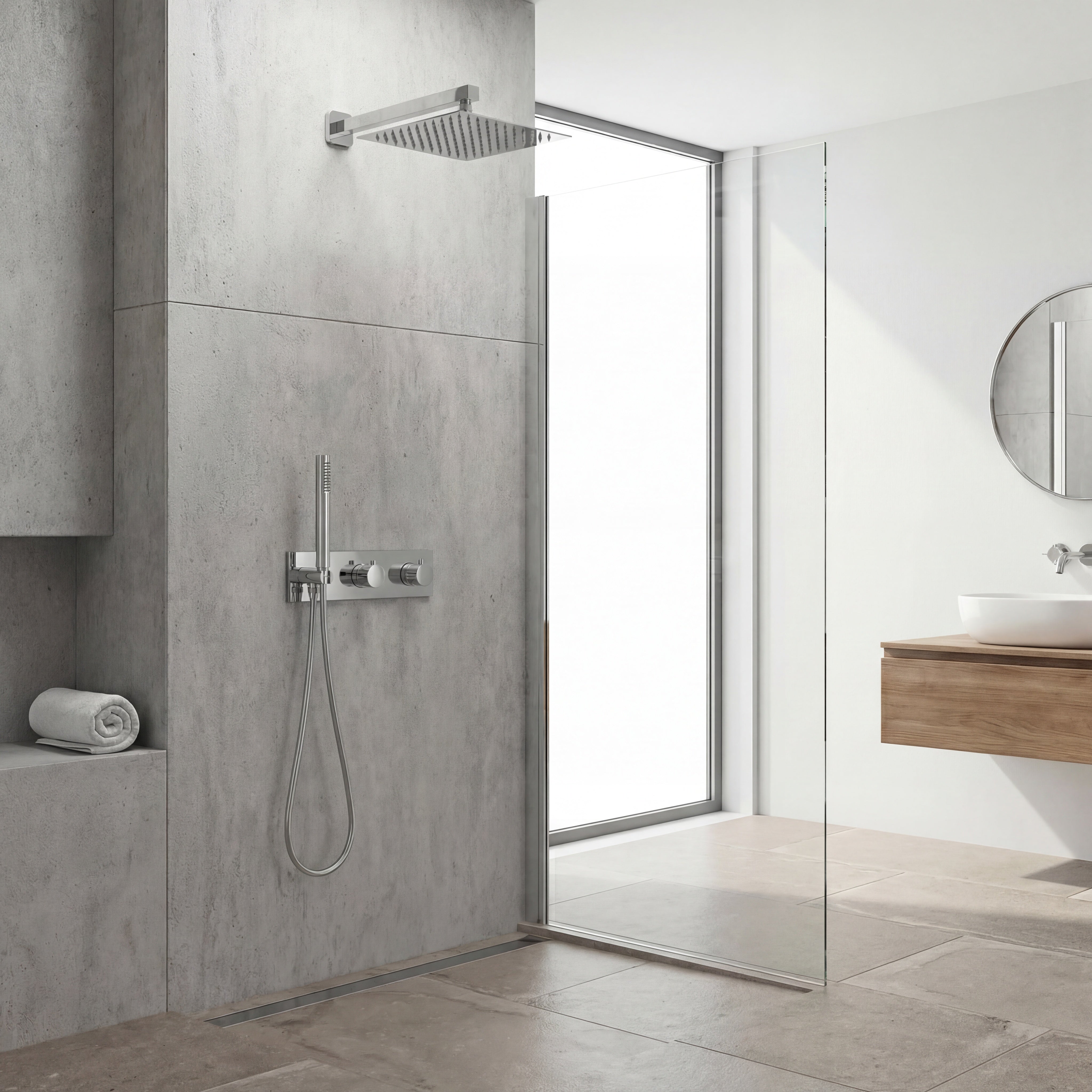 Colonne de douche encastrée chrome – Agostini