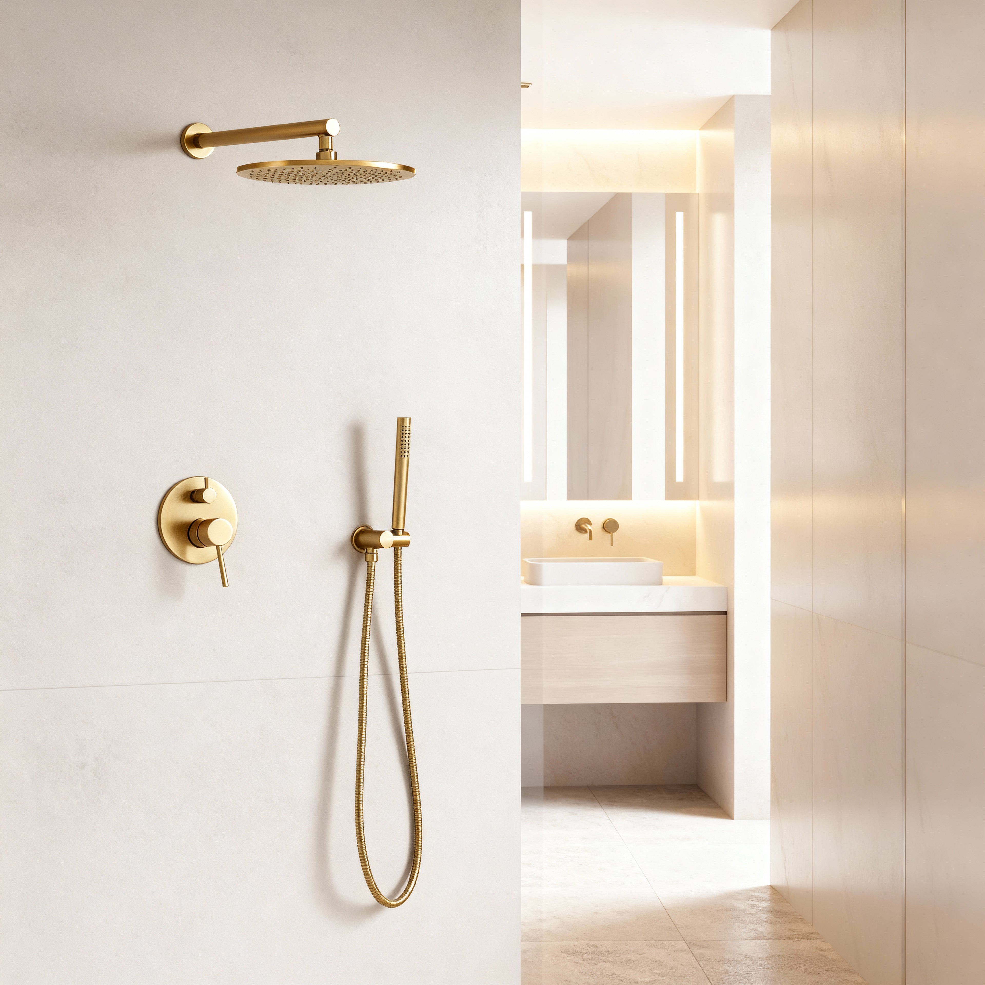 Colonne Douche Dorée Mural