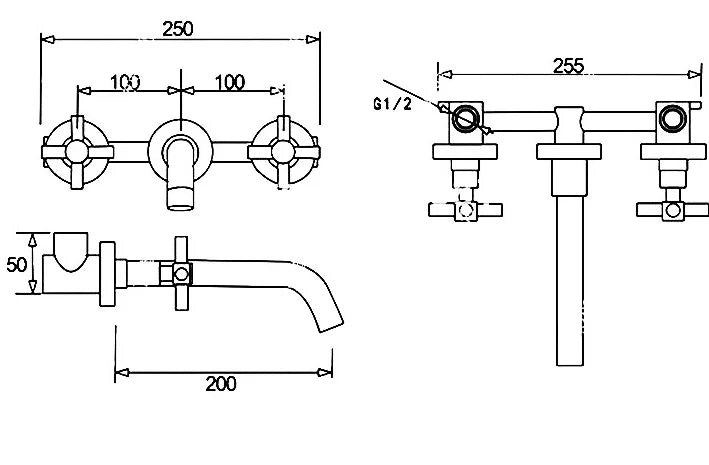 Dimensions Robinet Encastré