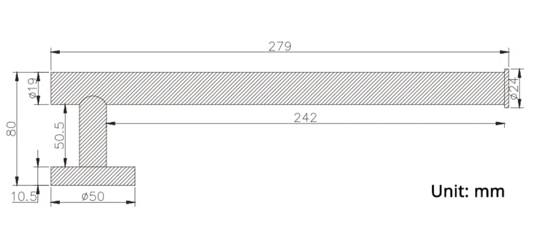 Mattschwarzer gerippter Handtuchhalter