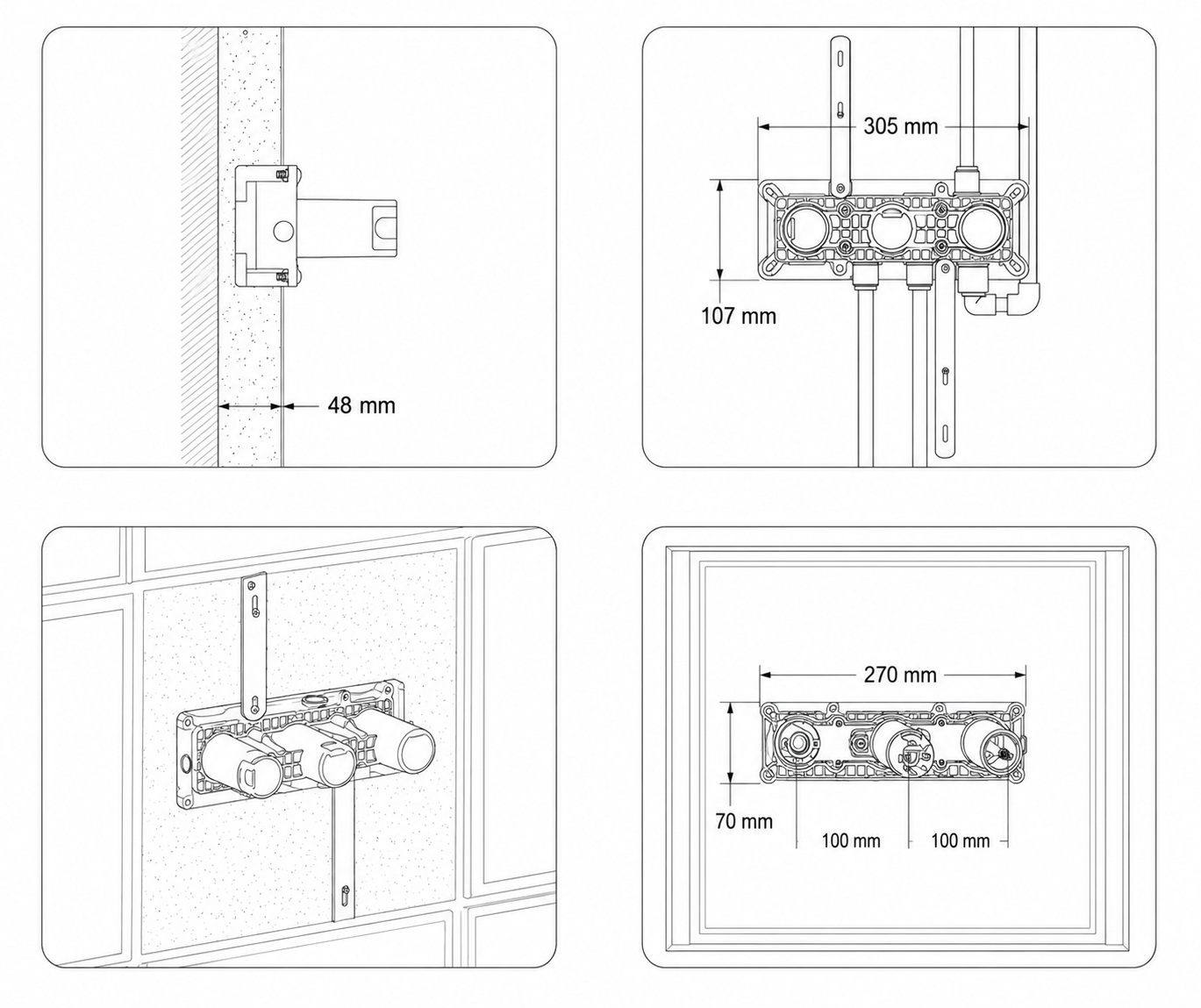 Colonne de Douche et Bain Thermostatique Noir