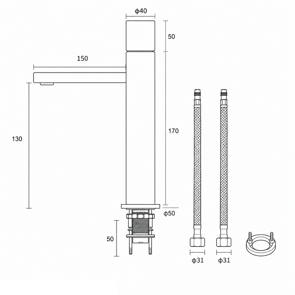 Dimensions Robinet 