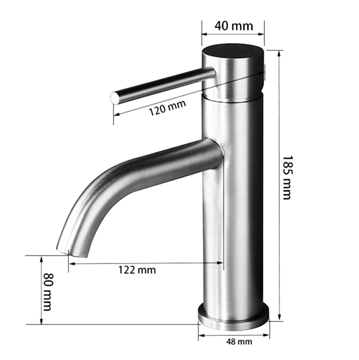 Mitigeur de salle de bain gris brossé