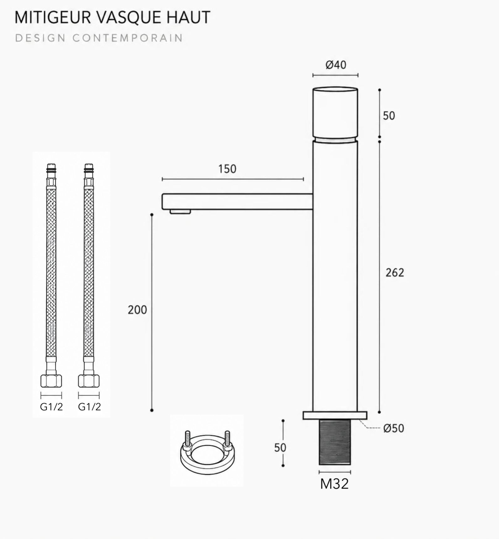 Mitigeur XL Dimensions