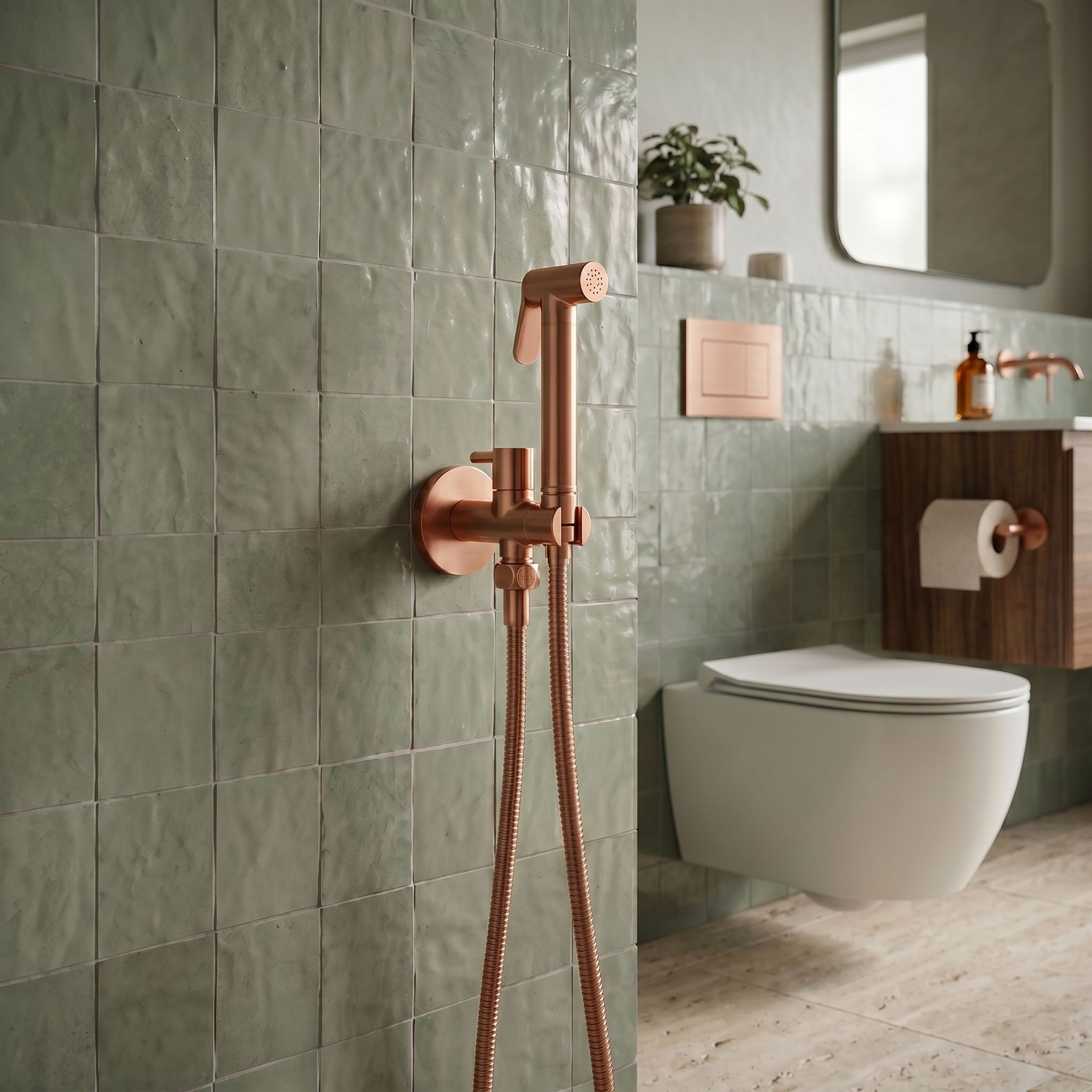 Douchette Hygiénique WC Or Rose Brossé